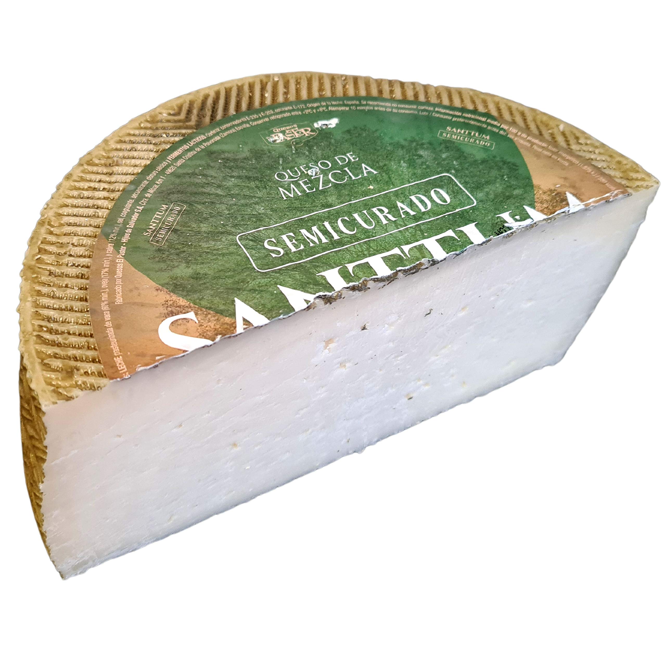 Queso Mezcla Semicurado Santtum - Medio Queso Peso Aproximado 1500 gramos - Queso Semicurado con un Sabor Intenso Apreciado por Todos los Paladares - Queso Semicurado de Mezcla