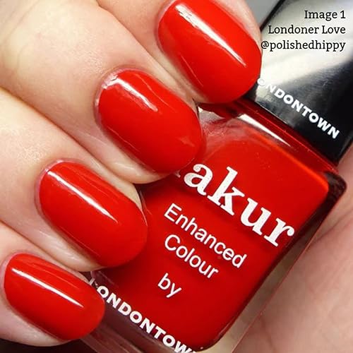Miniatura 34 de LONDONTOWN Lakur Esmalte de uñas de color mejorado London Calling,Carga de los guardias,Cockney Glam,Doble la cubierta,Abajo a