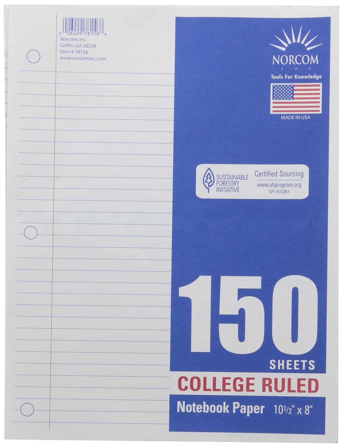 Office Depot Notebook Filler Paper, CollegeRuled, 8in. x 10 1/2in, 3