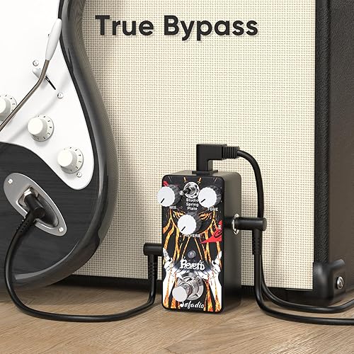 Miniatura 7 de Pedal de guitarra de distorsión, True Bypass DC 9V mini pedales de efecto único para guitarras eléctricas con botones LED de color, fácil de usar en