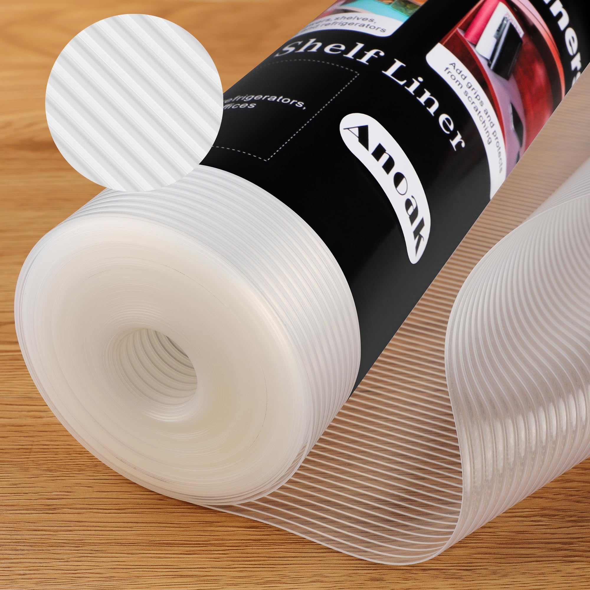 Anoak Shelf Liner Kitchen Drawer Liner, Non Adhesive EVA Material Refrigerator Liners Waterproof Fridge Table Place Mats for Cupboard, Cabinet, Drawer Liner - 12 Inches x 10 Feet