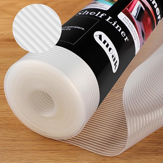Anoak Shelf Liner Cabinet Liner, Non Adhesive Drawer Liner, Washable 17.5 Inch x 30 FT(360 Inch) Waterproof Durable Non-Slip Shelf Liner for Kitchen, Drawer, Refrigerator