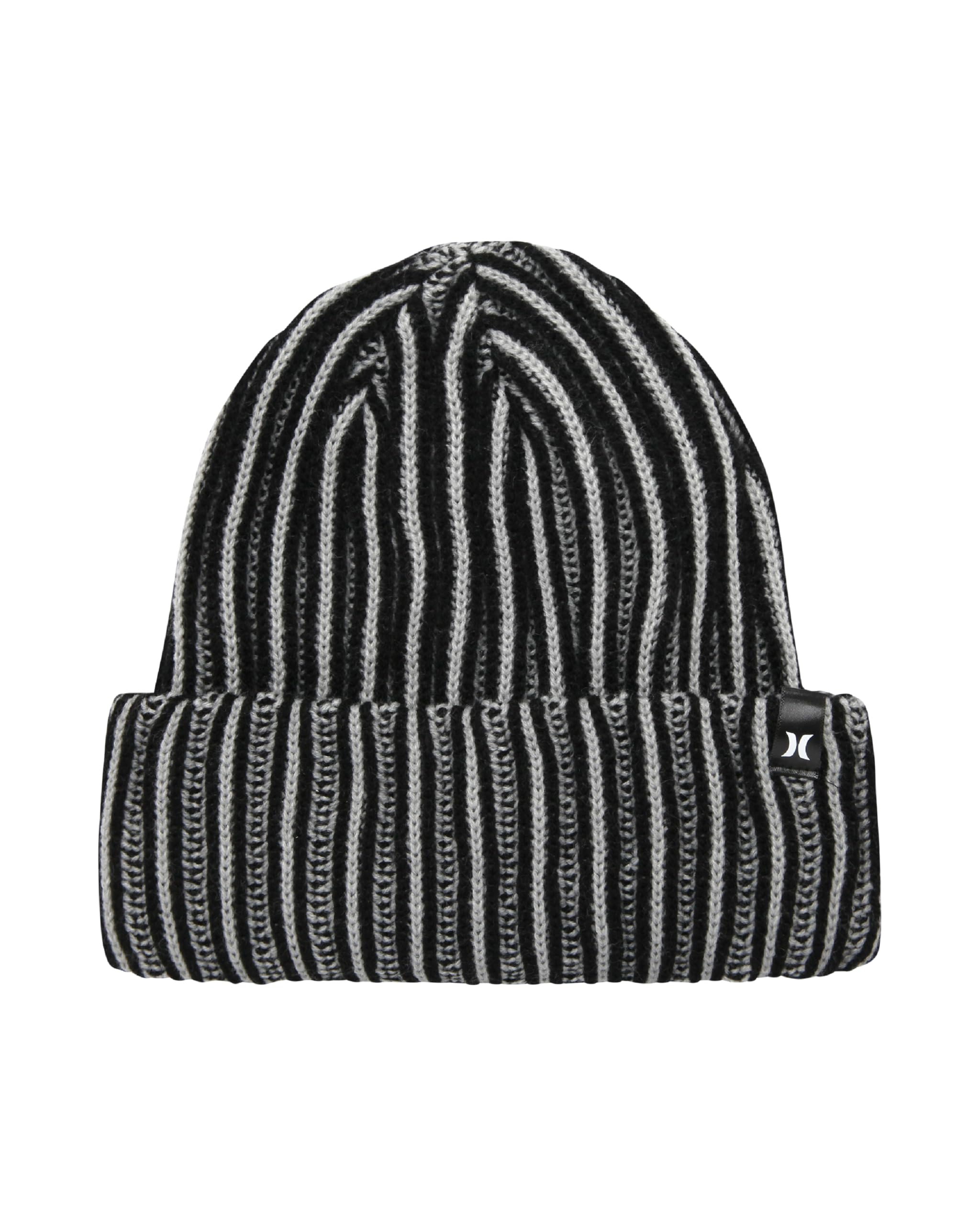 Hurley Mens Beanie - Two Tone Double Layered Cable Knit Acrylic Beanie for Men - Deep Fit Winter Hat Beanies for Men