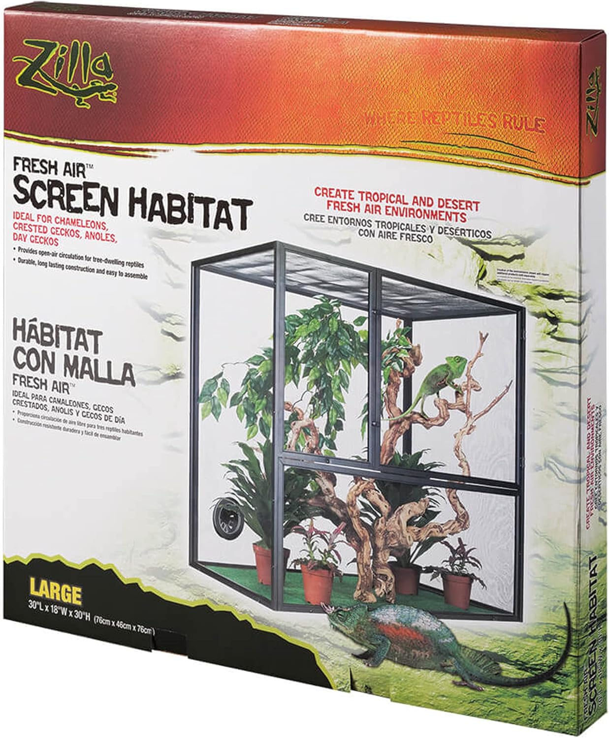 RZilla SRZ100011811 Fresh Air Screen Reptiles Habitat, 18