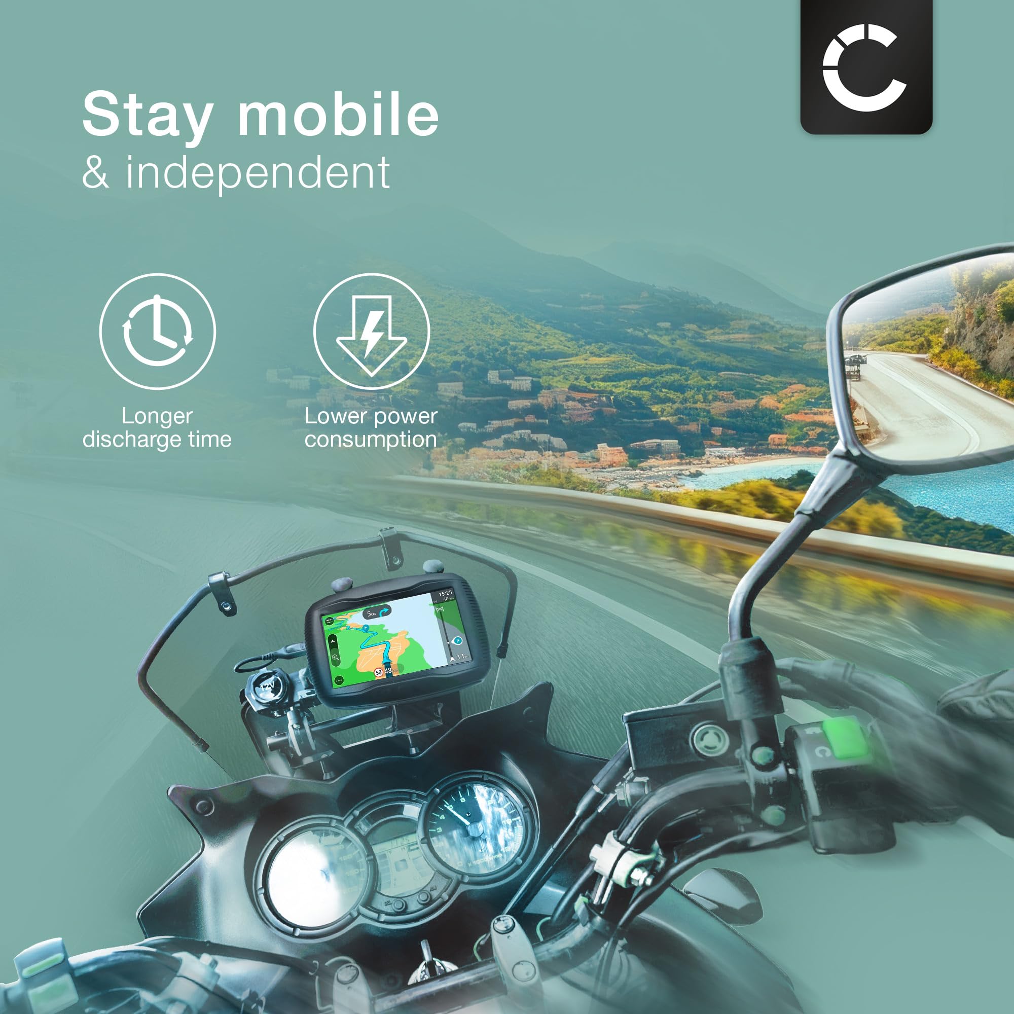 CELLONIC 1x Akku für Navigation Kompatibel mit Garmin Zumo 590LM, Zumo 595LM, Zumo 595, 010-12110-003 - (1800mAh, 3.7V)