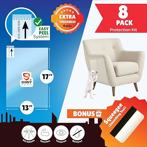 Miniatura 3 de Wall Guard - Hojas de plástico transparente  Protector de puerta contra arañazos de perros, protector de gato, película extraíble autoadhesiva para