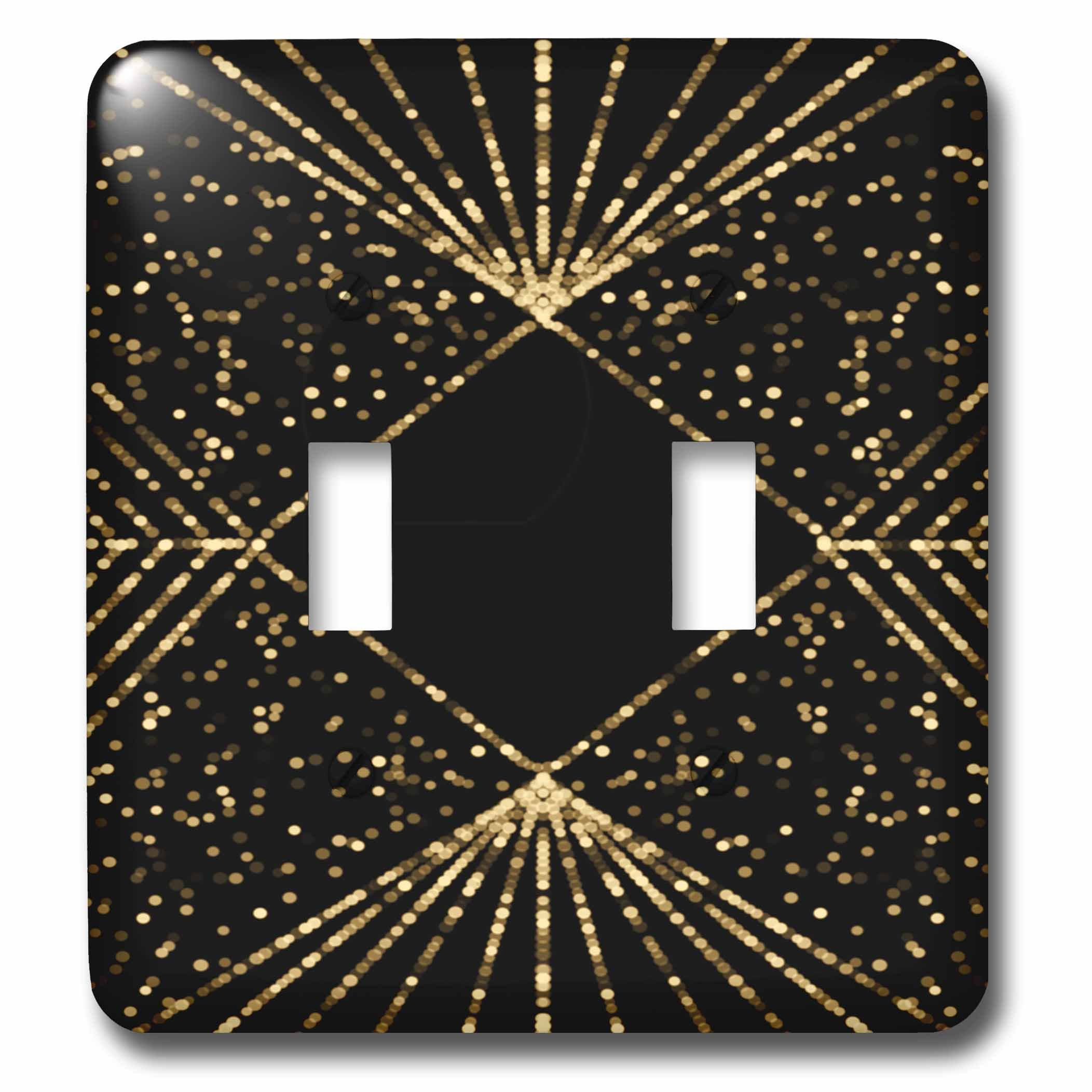 Interrupteur à bascule double guirlande lumineuse triangle doré au design glamour