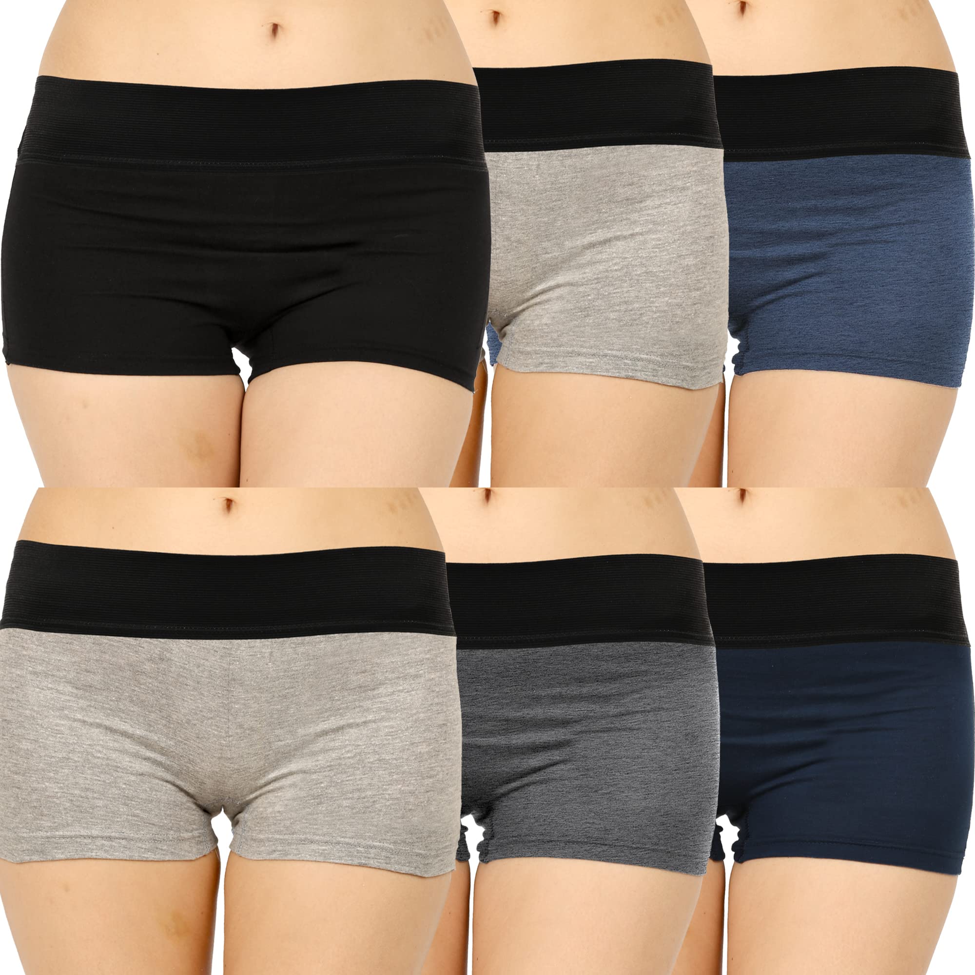 vaishma Women Cotton Regular Tummy Tucker Boyshorts (Pack of 6)-picture-46