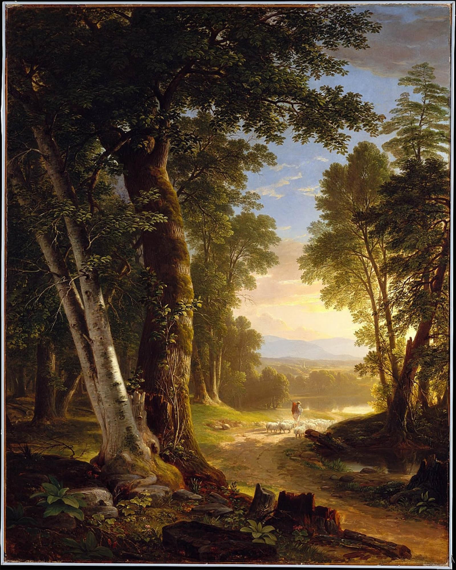ARTXLXXBN Famous Print Painting Colorful Art Print the Beeches by Asher Brown Durand Canvas Art Decorations for Home Decor 60x90cm
