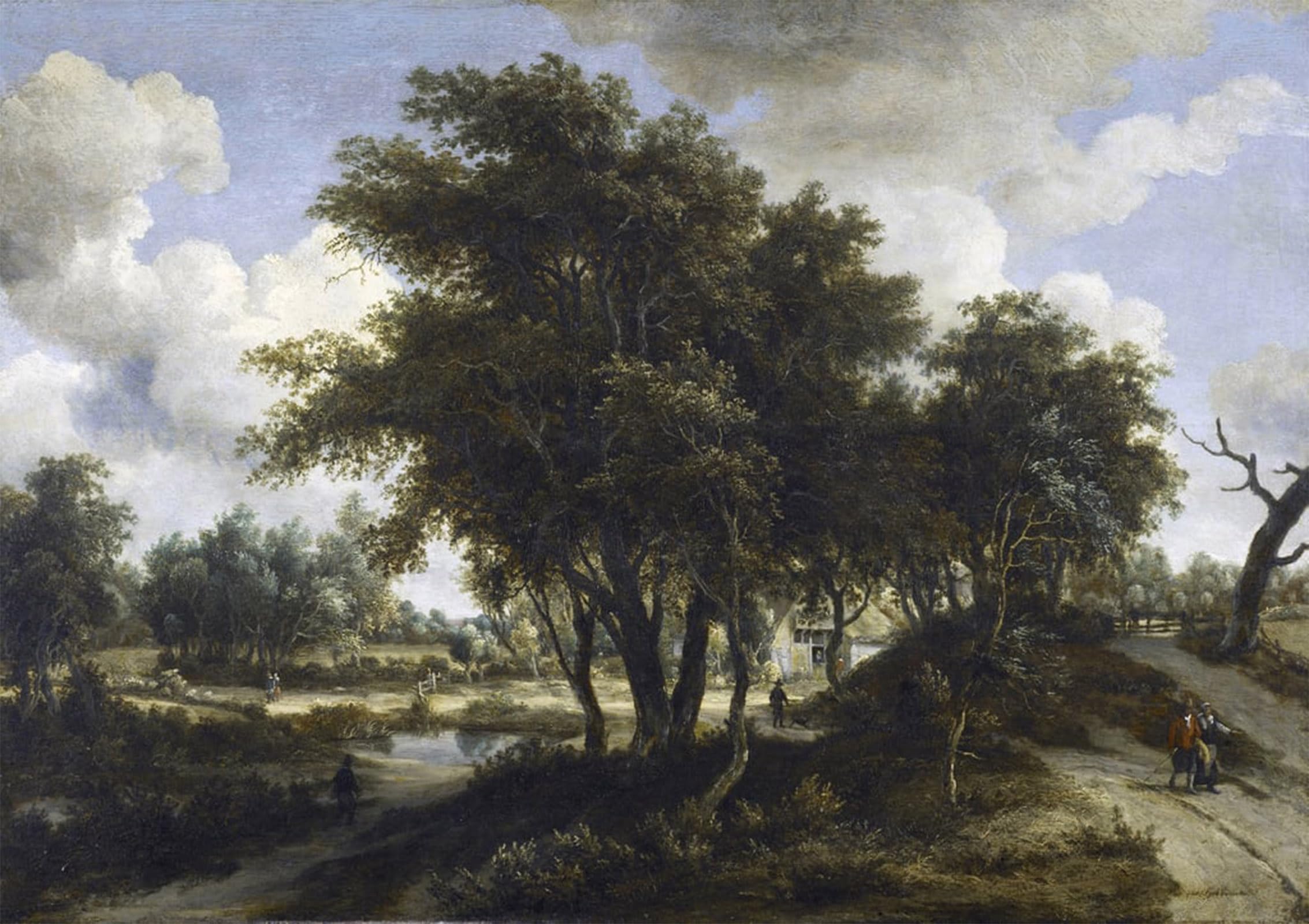ARTXLXXBN Famous Painting Art Wall Decor Abstract Art Picture the Cottage by Meindert Hobbema Animal Pictures for Home Decor 60x90cm