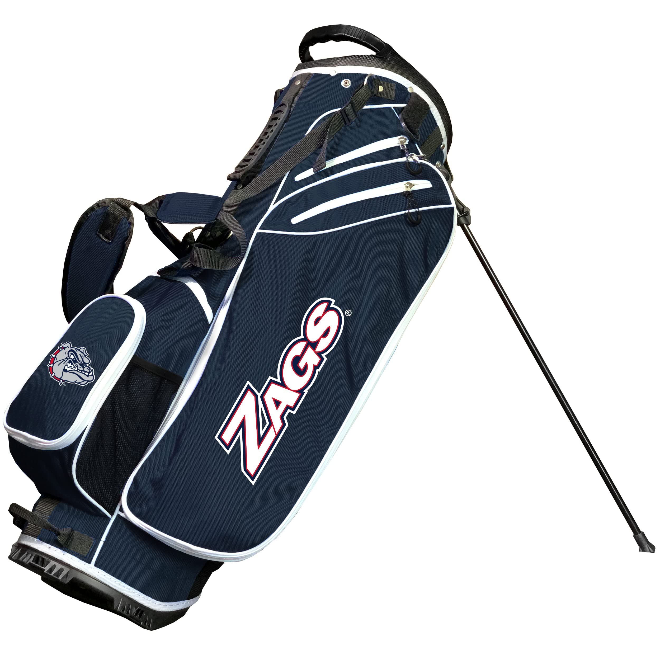 Team Golf NCAA Gonzaga Birdie Stand Golf Bag, Lightweight, 14-Way Club Divider, Spring Action Stand, Insulated Cooler Pocket, Velcro Glove and Umbrella Holder & Padded Handles