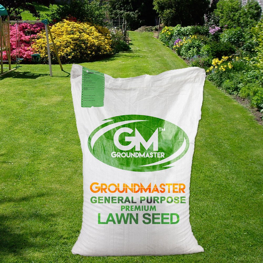 GroundMaster General Purpose Grass Seeds – 10kg Premium Grass Seed Mix Family Lawns & Gardens – Hard Wearing & Fast-Growing Seed Mix – Pet Friendly Seeds for Overseeding - Ideal for UK Climates