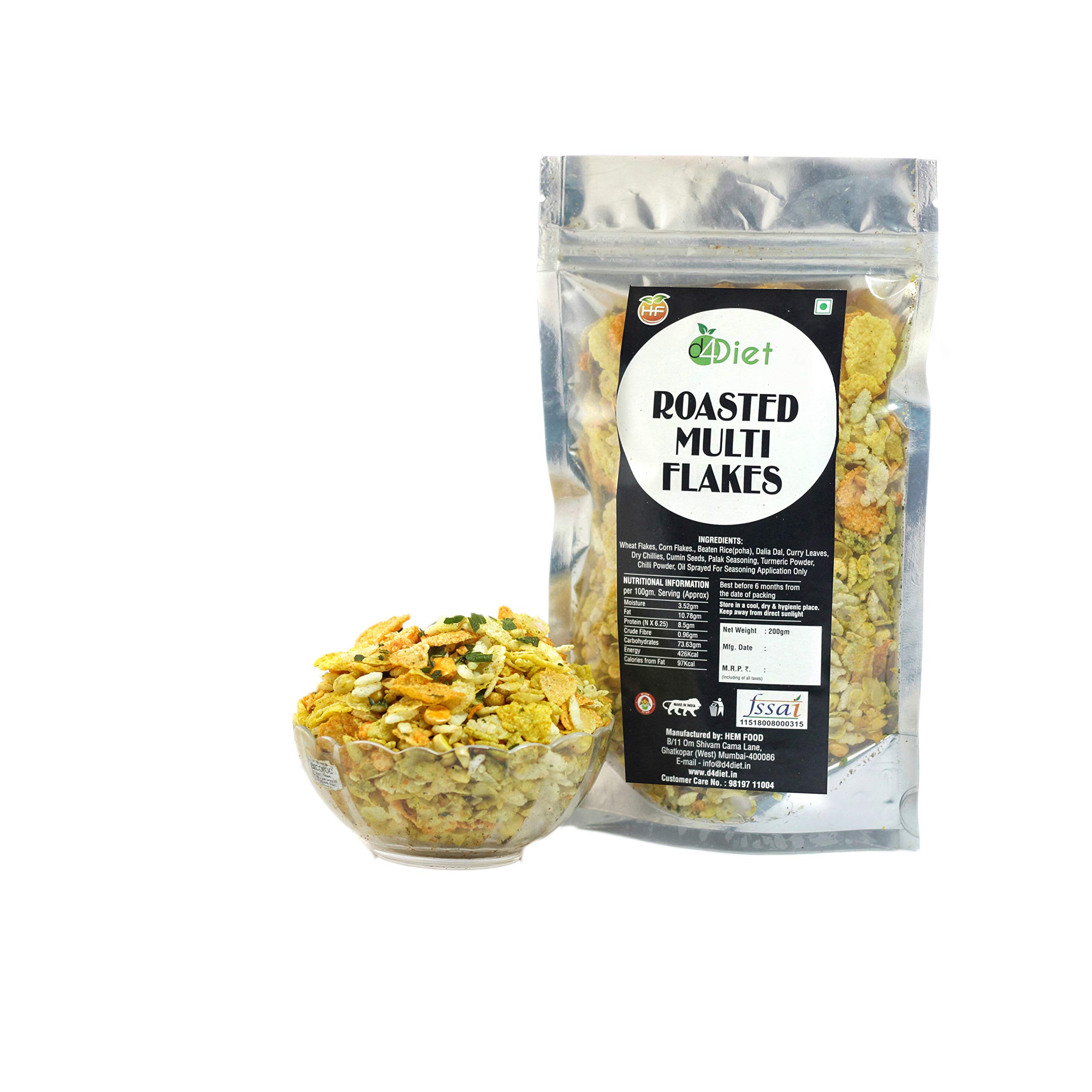 D4DIET- ROASTED MULTIFLAKES MIX -NAMKEEN/ROASTED SNACKS/HEALTHY SNACKS