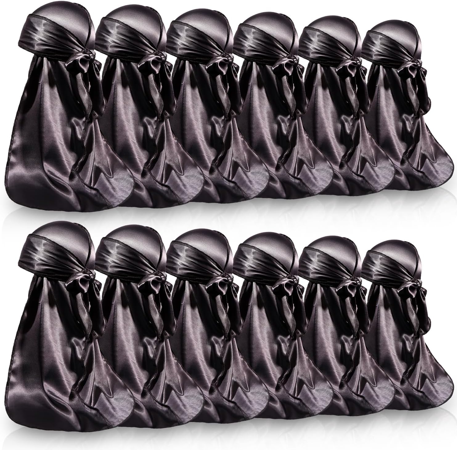 ForceWave 12 Pieces Silky Durag for Men Women Satin Durags for 360 Waves