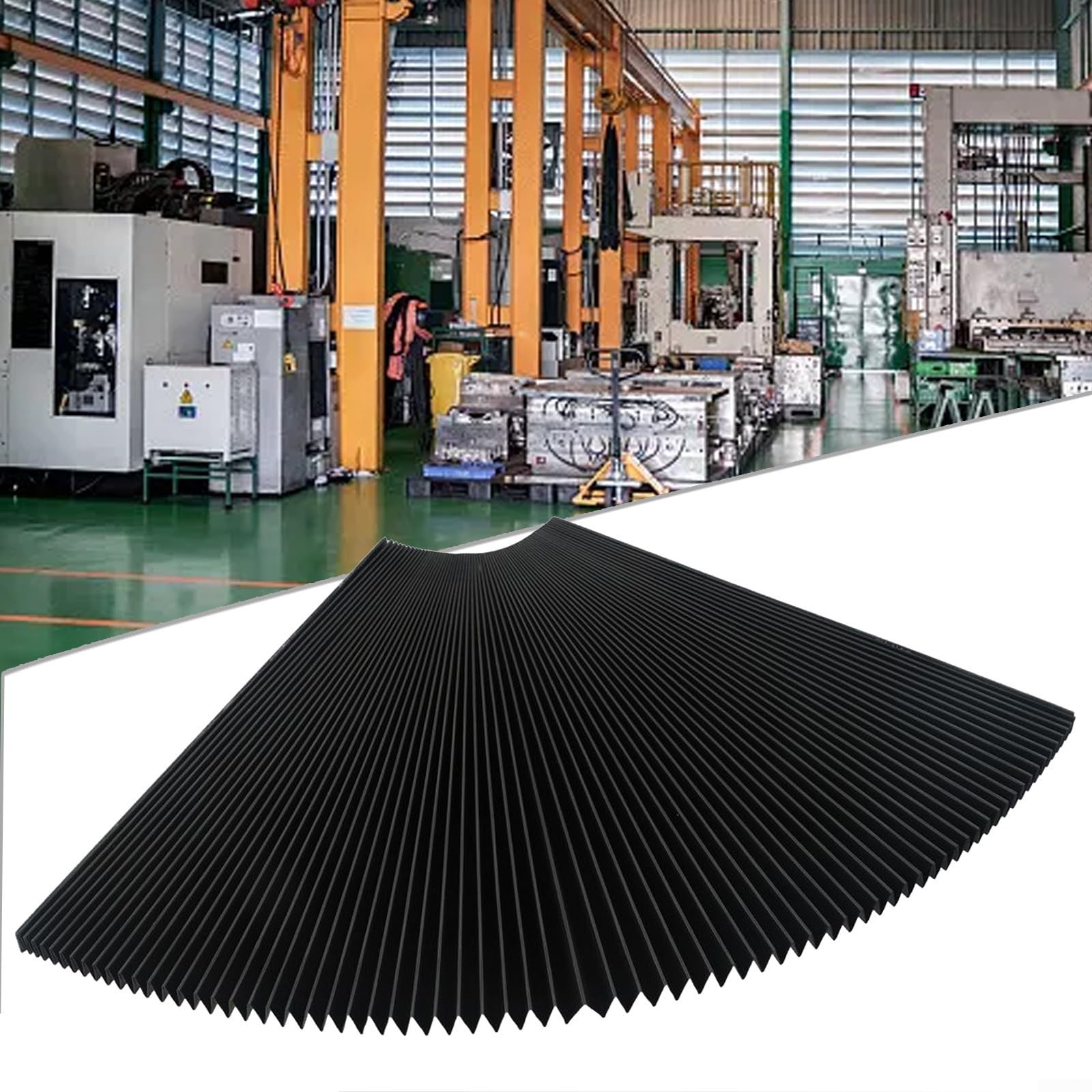 ZYWUOY Soufflet accordéon pour fraiseuse, protection étanche à la poussière, noir (245 mm)