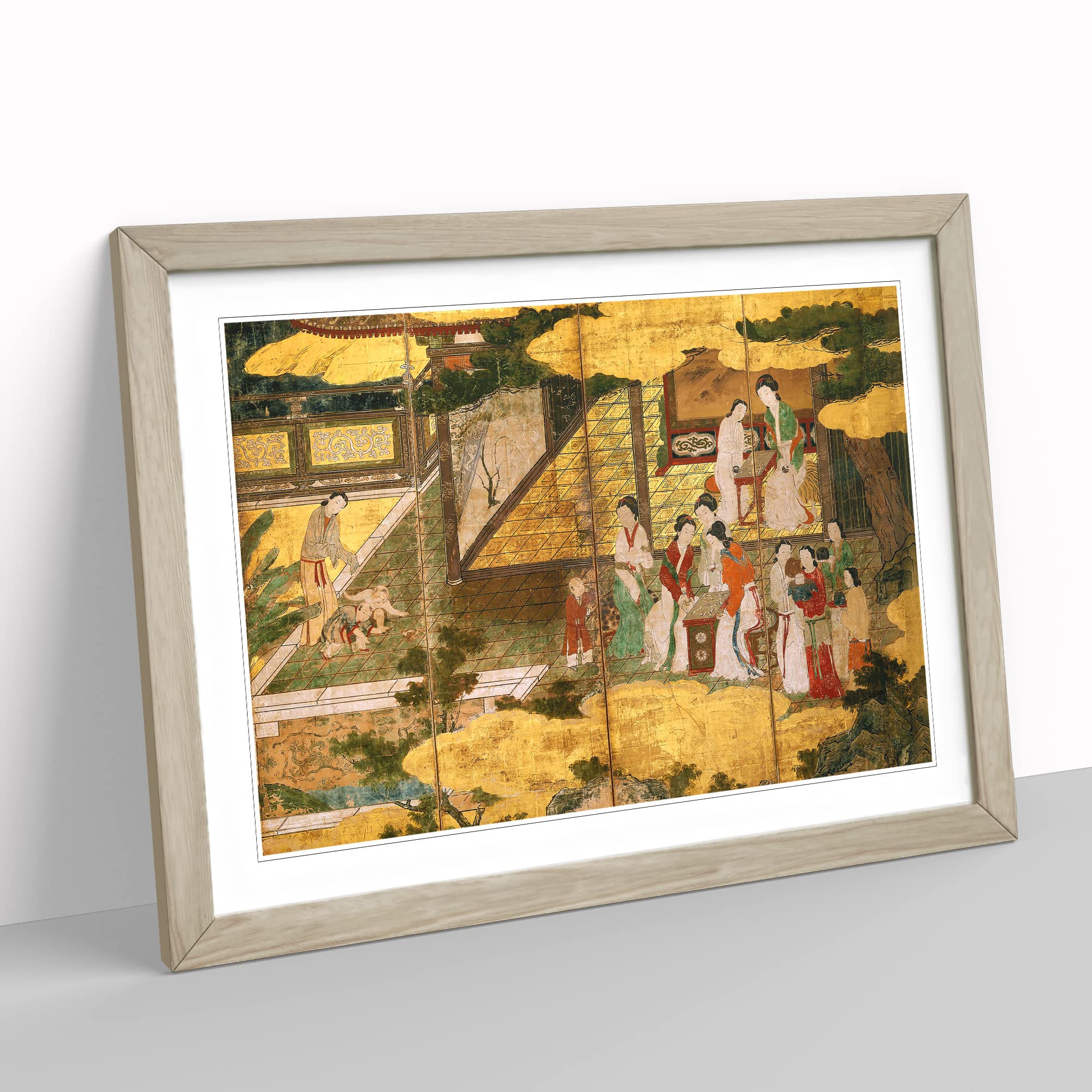 Golden Palace By Kano Eitoku Asian Japanese Framed Print, Oak, 34L x 46W cm - Image 3