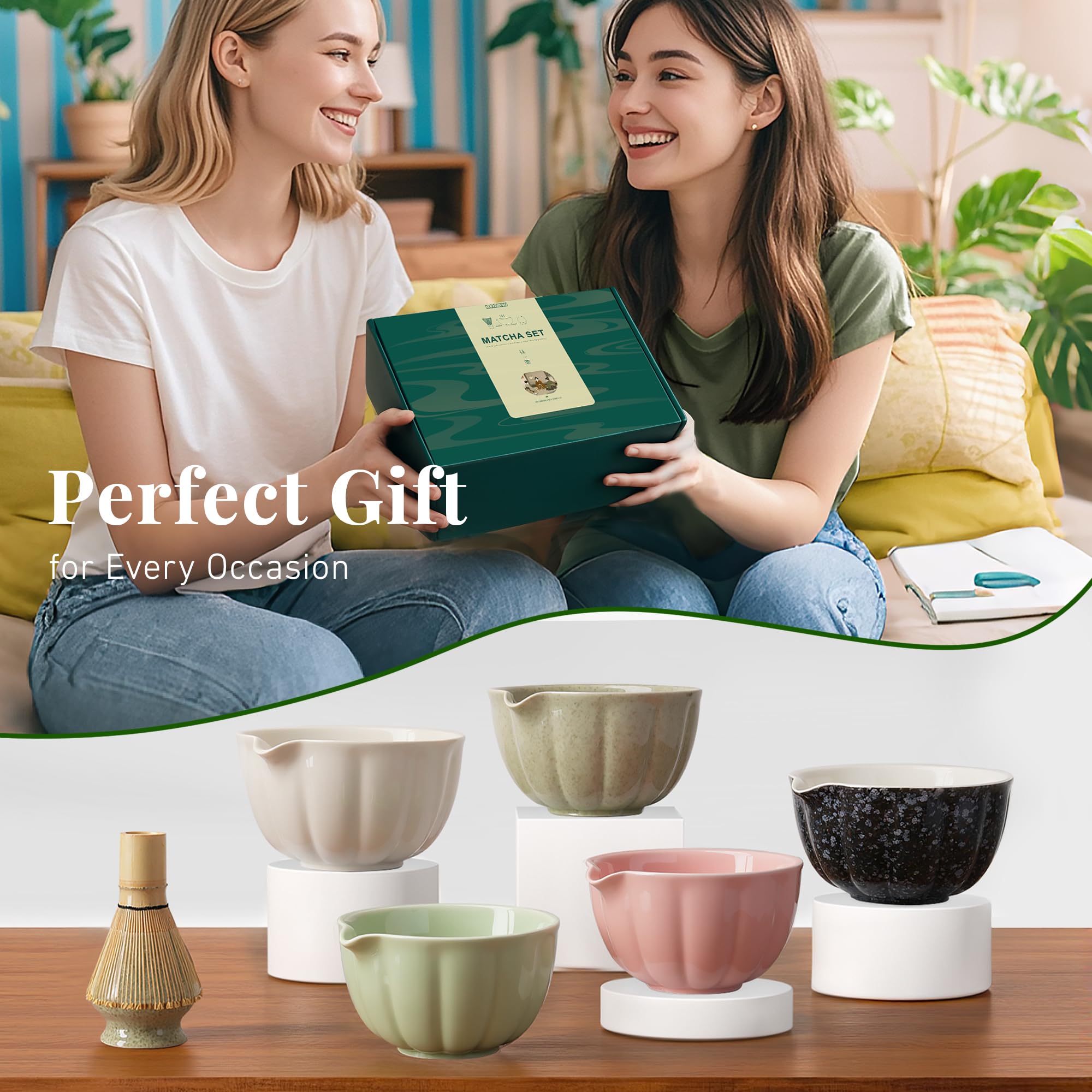 Amazon.com: Renmxj Matcha Whisk Set,7 PCS Ceramic Matcha Kit