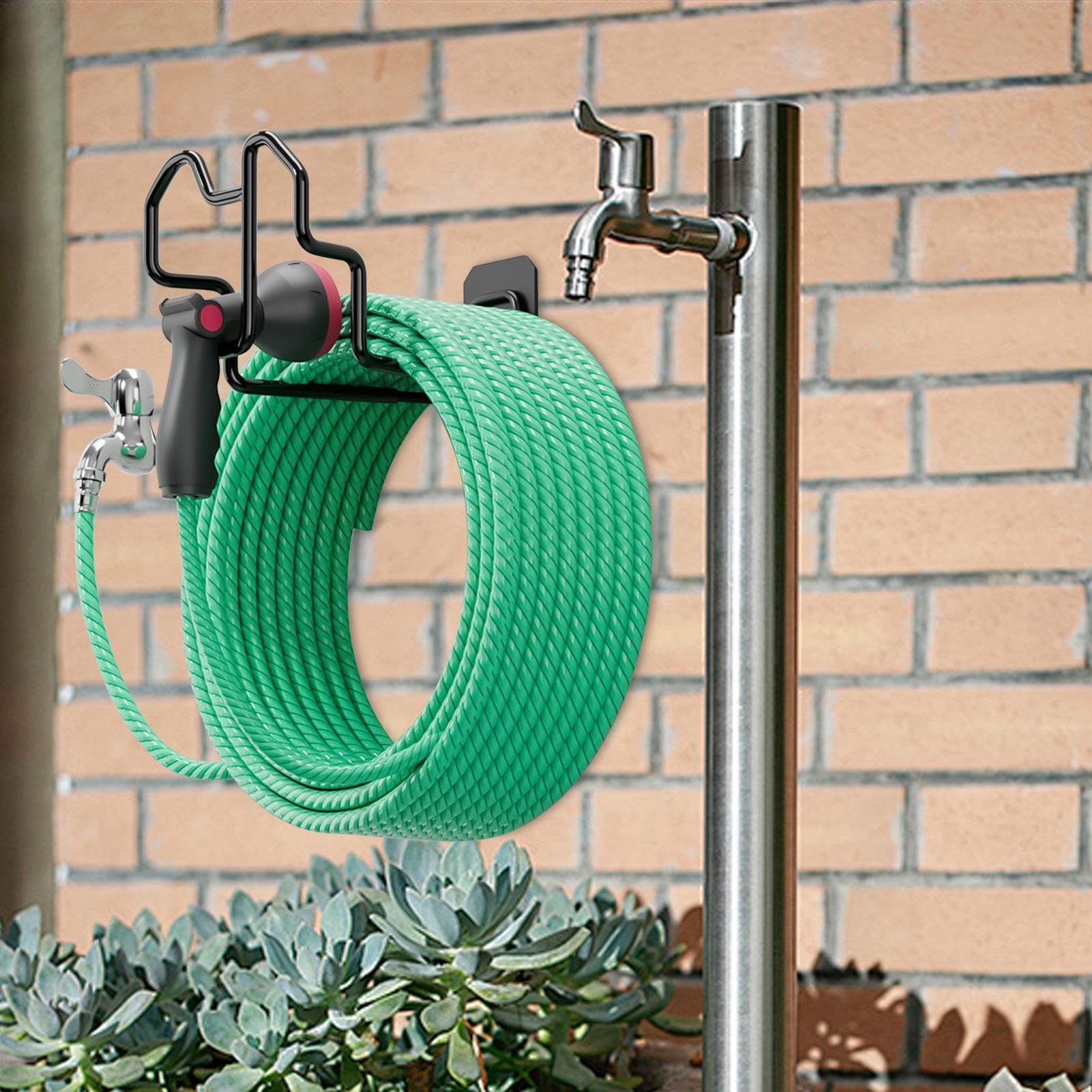 Soporte de manguera para pared exterior Carrete de cuerda Gancho colgador