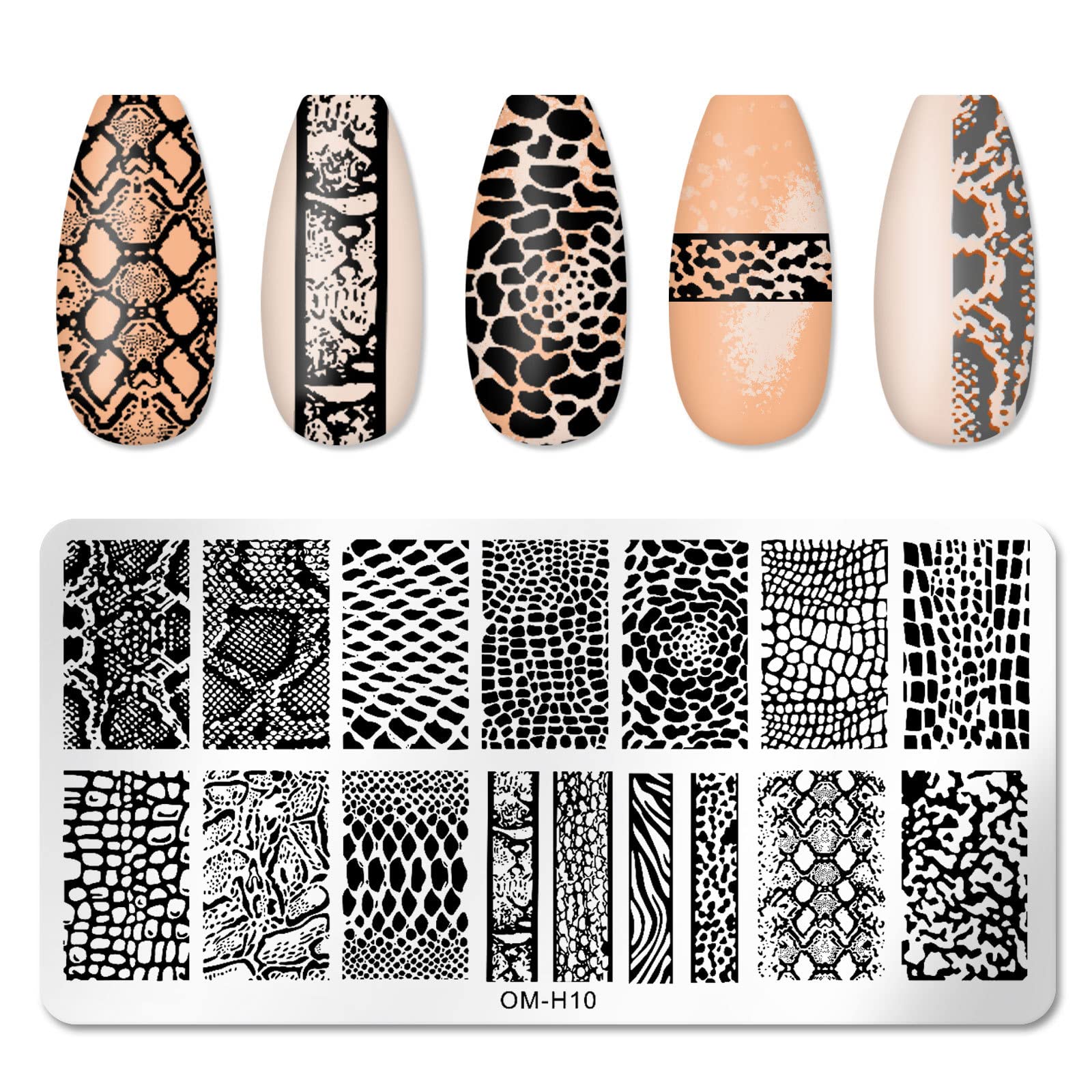 MWOOT 6 Pezzi Stamping Nail Art, Modelli Multipli per Stencil Unghie Nail Art, Unghie Piastre Manicure Nail Piastra, Unghie Timbro Scraper Piatti Templates per Decorazione Unghie