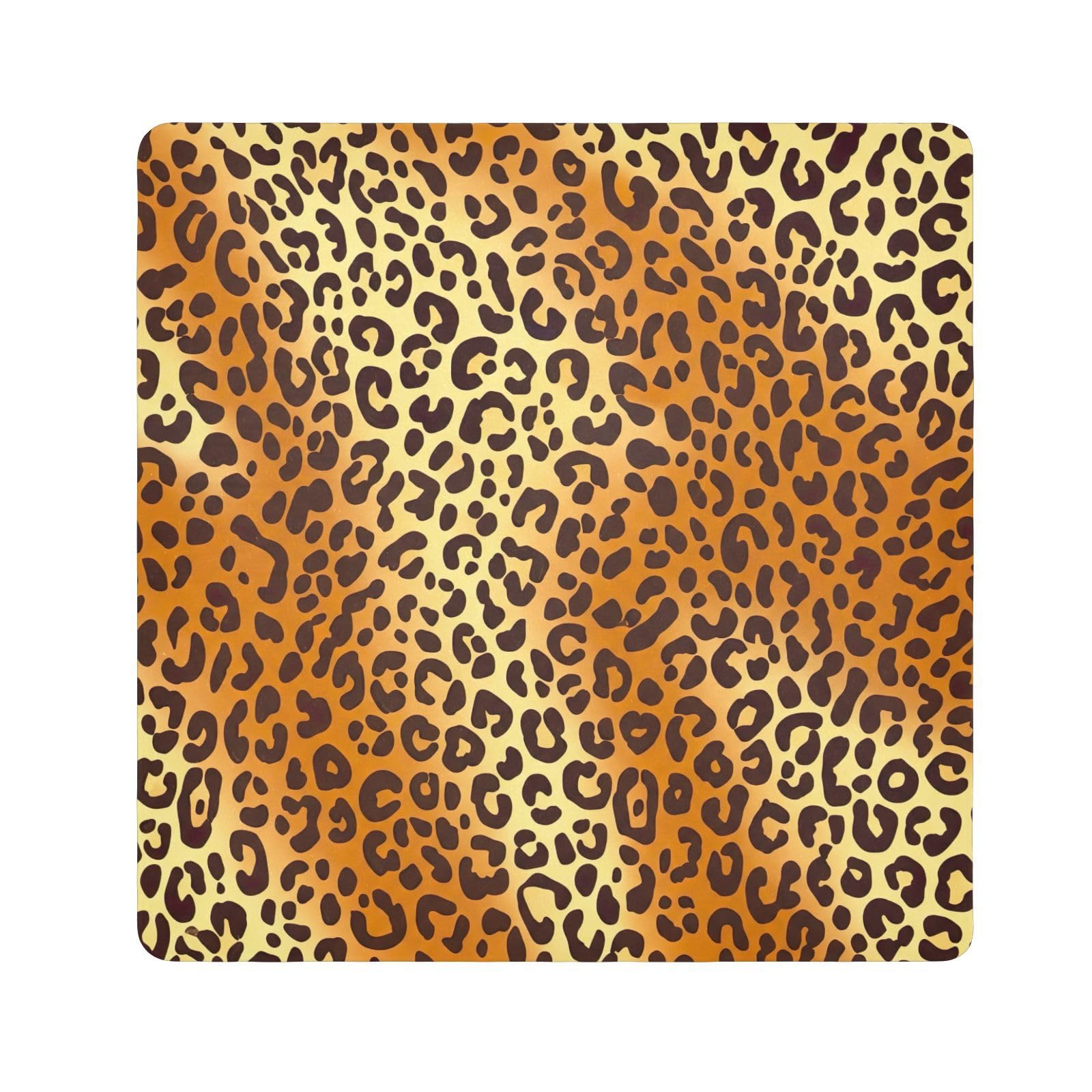 ODAWA Leopard Skin Self Adhesive Cloth 21.7X21.7 Inch Makeup Wrap Cloth Bag Magic Self-Adhesive Cloths for Camera, Lens, Laptop