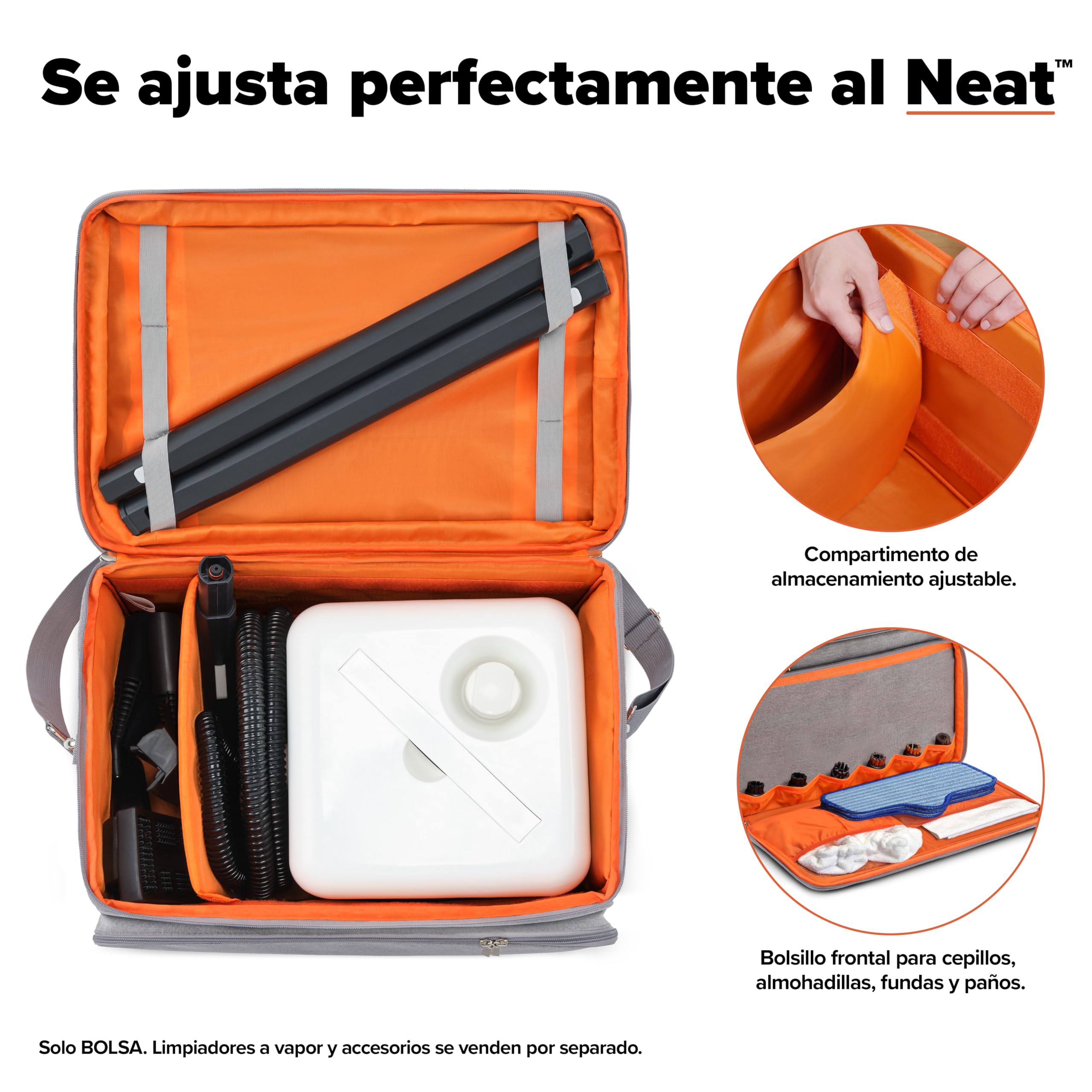 The Awesome Bag™ para limpiadores de Vapor Neat™ & Neat Plus™: Duradero, Ajustable almacenar tu Limpiador de Vapor y Accesorios