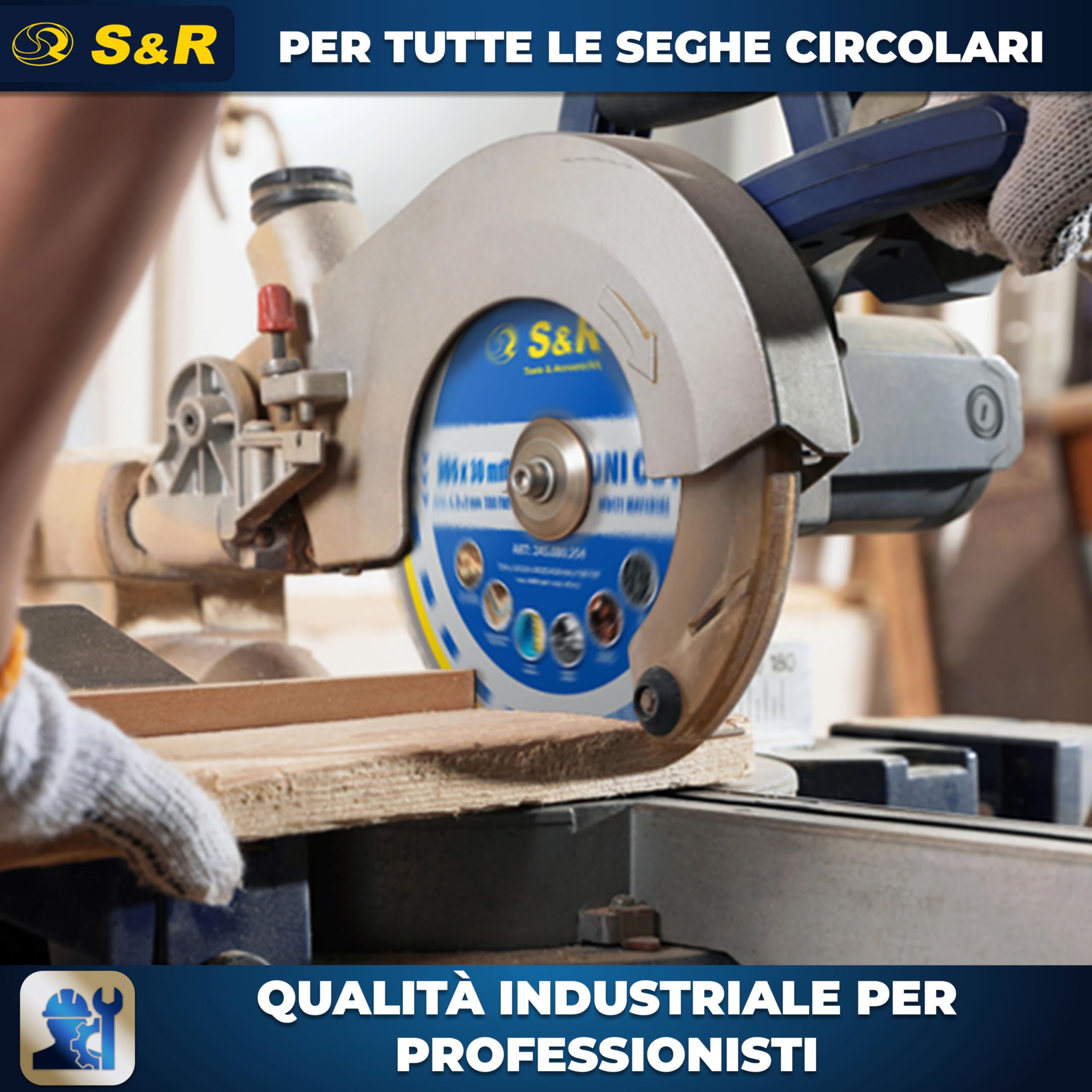 S&R Lama per Sega Circolare 305 x 30 mm 100 Denti FWF - Disco da Taglio per Metallo Alluminio Profili di Acciaio Legno - Lama Compatibile con Sega Circolare da Tavolo Bosch Makita Einhell Ryobi
