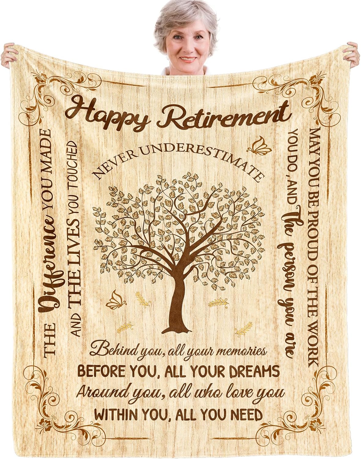 Retirement Gifts for Woman, Best Retirement Gifts for Women 2024, Funny Farewell Gifts for Coworkers, Happy Retirement Decorations, Womens Goodbye Gifts, Classy Retirement Throw Blanket 50X60" Retire-tree