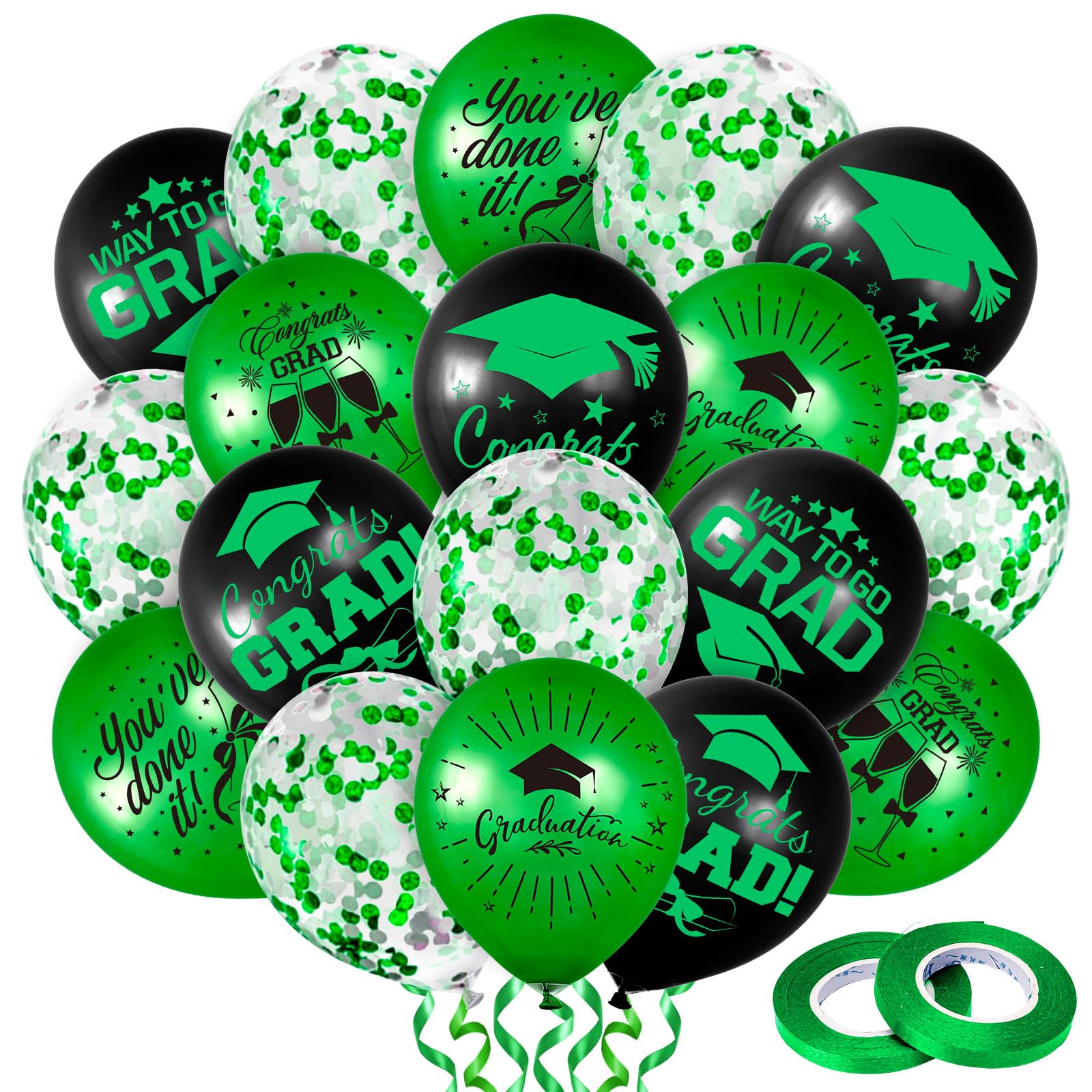 Amazon.com: Whaline 60Pcs Graduation Party Balloon Set 7 Designs ...