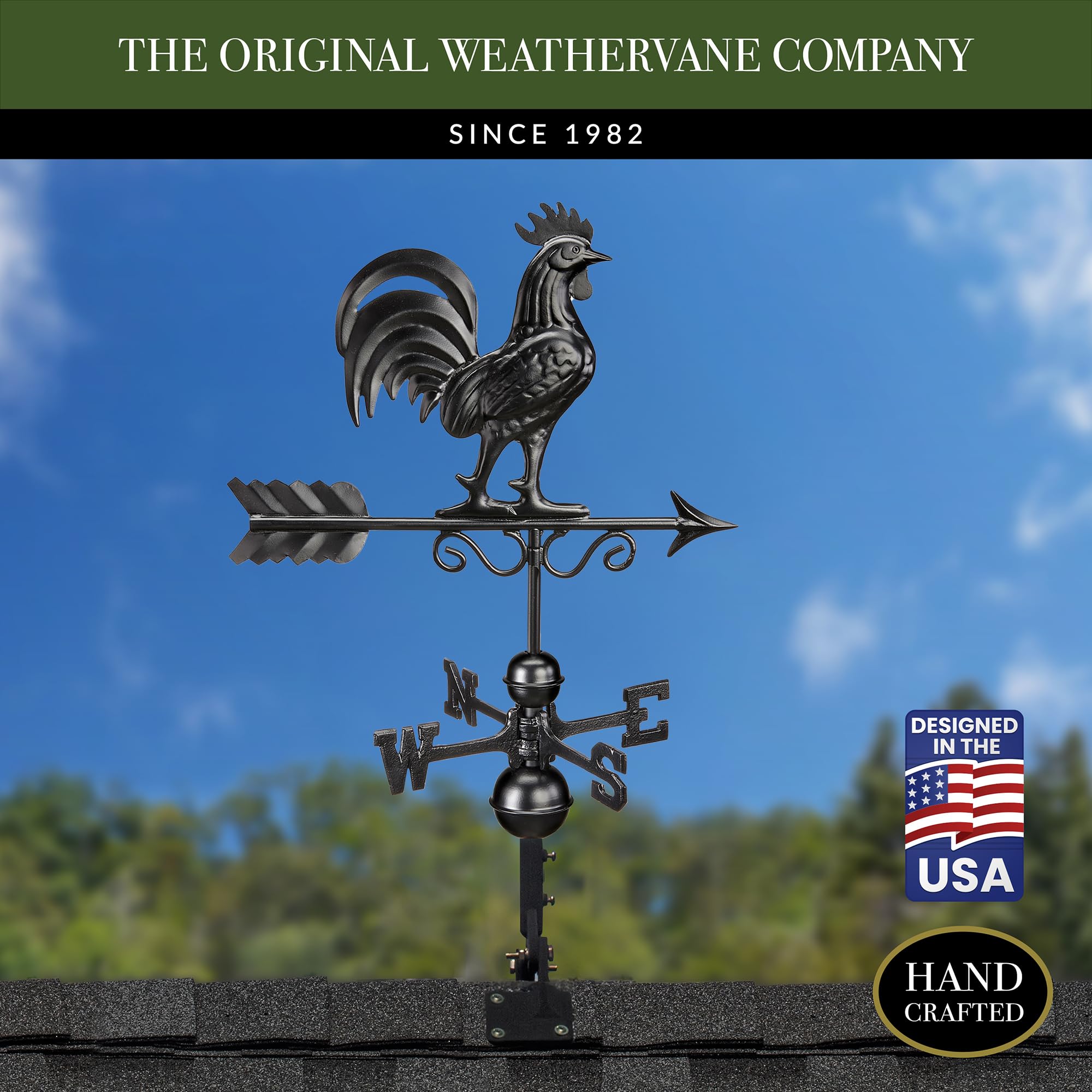 Bantam - Segnavento a forma di gallo 1975K, finitura nera Good Directions