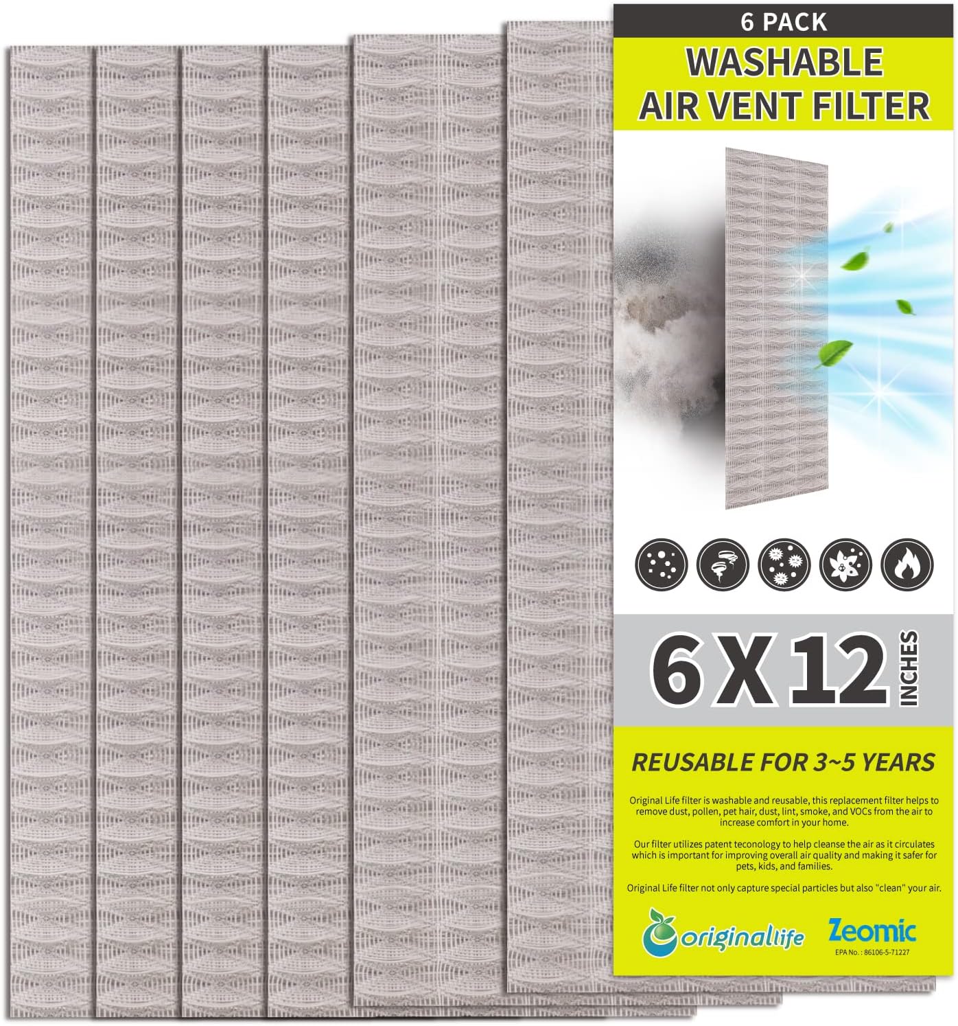 Originallife Washable Reusable Professional, Air Vent Filter, AC Vent
