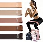Resistance Loop Exercise Bands Exercise Bands for Home Fitness, Stretching, Strength Training, Physical Therapy,Elastic Workout Bands for Women Men Kids, Set of 5