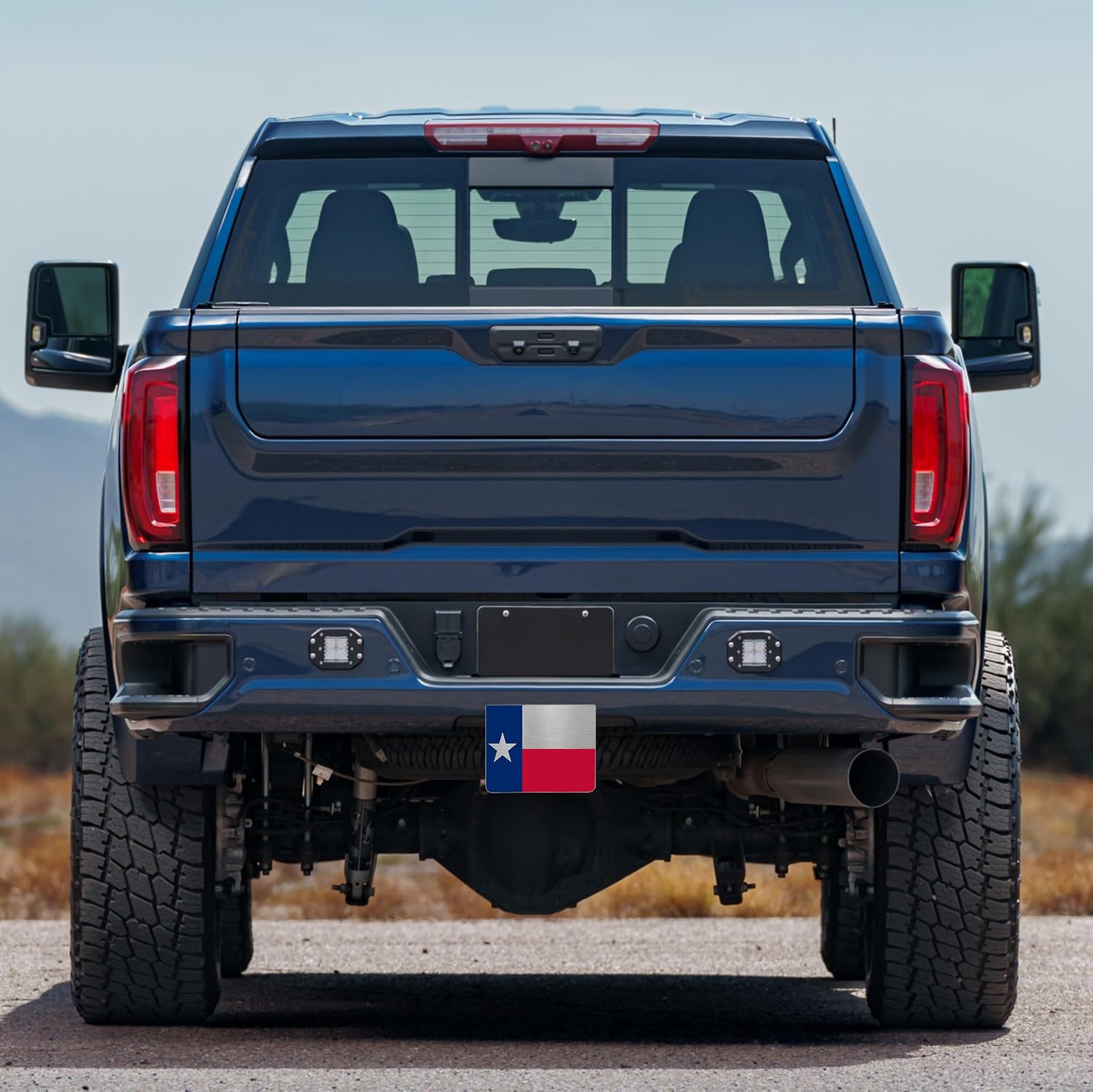 Texas State Flag Trailer Hitch Cover Plug Heavy Duty Stainless Steel US Patriotic United States Flag 2 Inch Standard TX