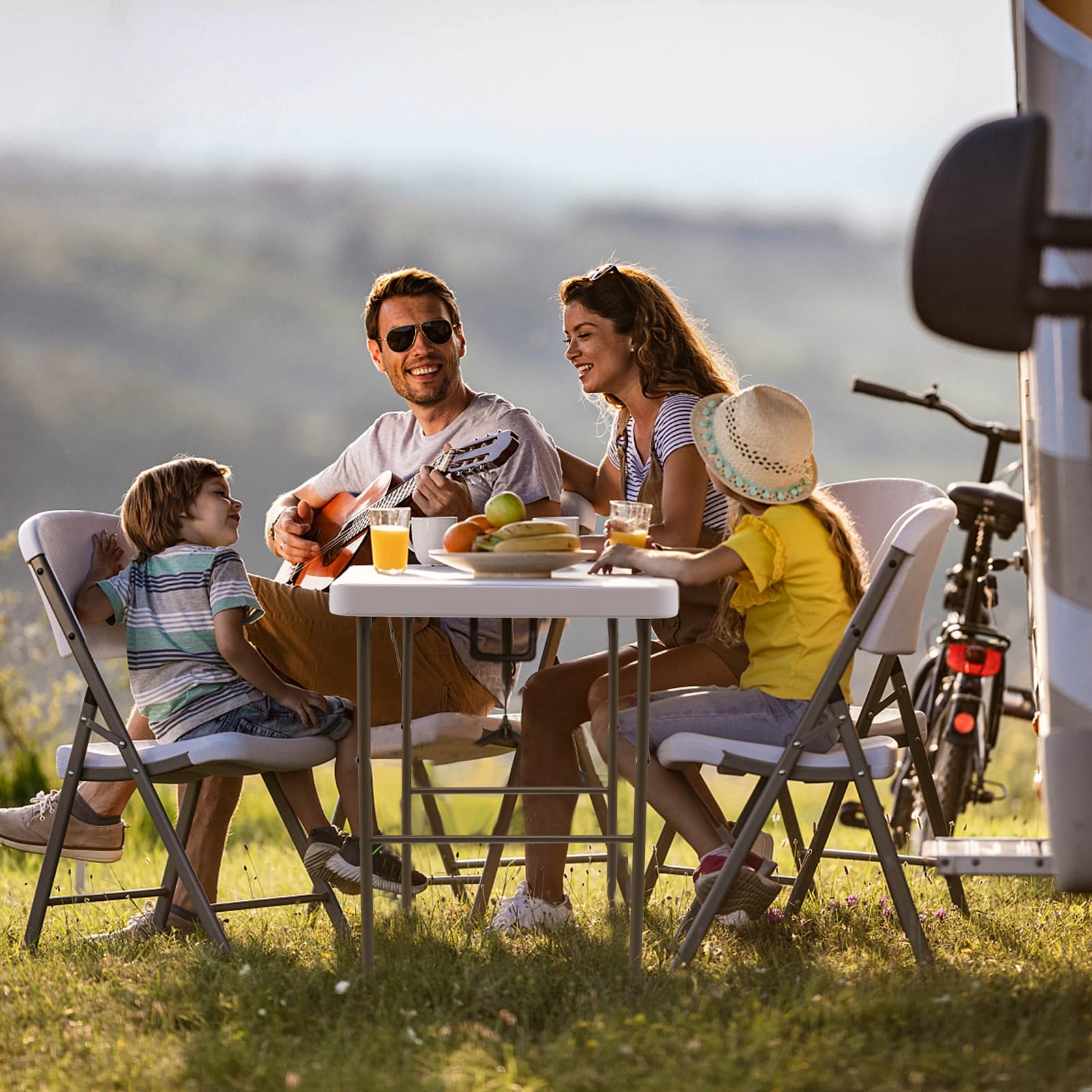 GYMAX 3 en 1 Mesa Plegable Camping Multiusos, Estación de Limpieza de Pescado con Fregadero y Grifo, Mesa de Picnic Portátil para Pesca, Barbacoa, 101,5 x 65,5 x 107,5 cm