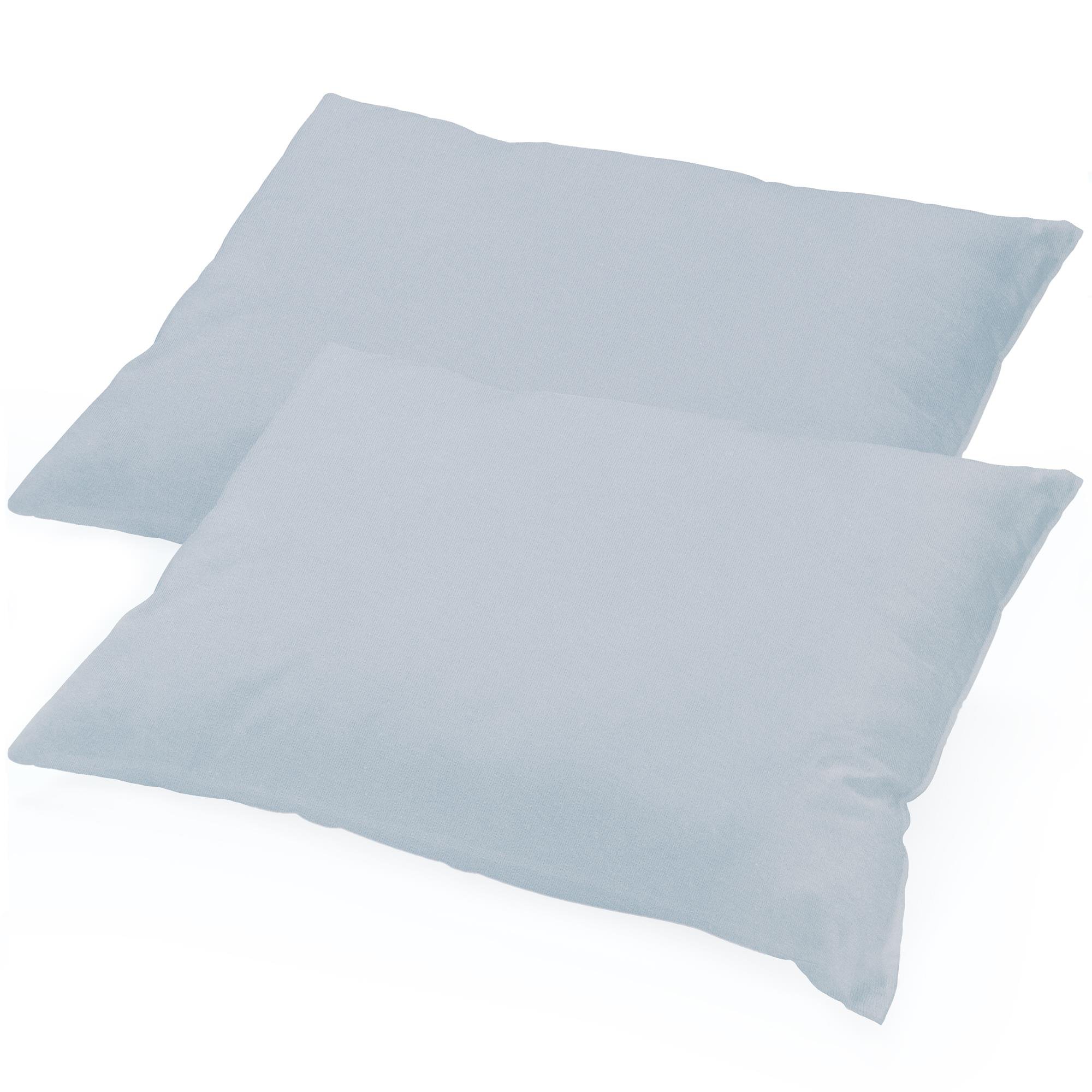 aqua-textil Classic Line Baumwoll Kissenbezug 2er-Set 40x60 Silbergrau Kissen Bezug Reißverschluss Jersey Kissenhülle