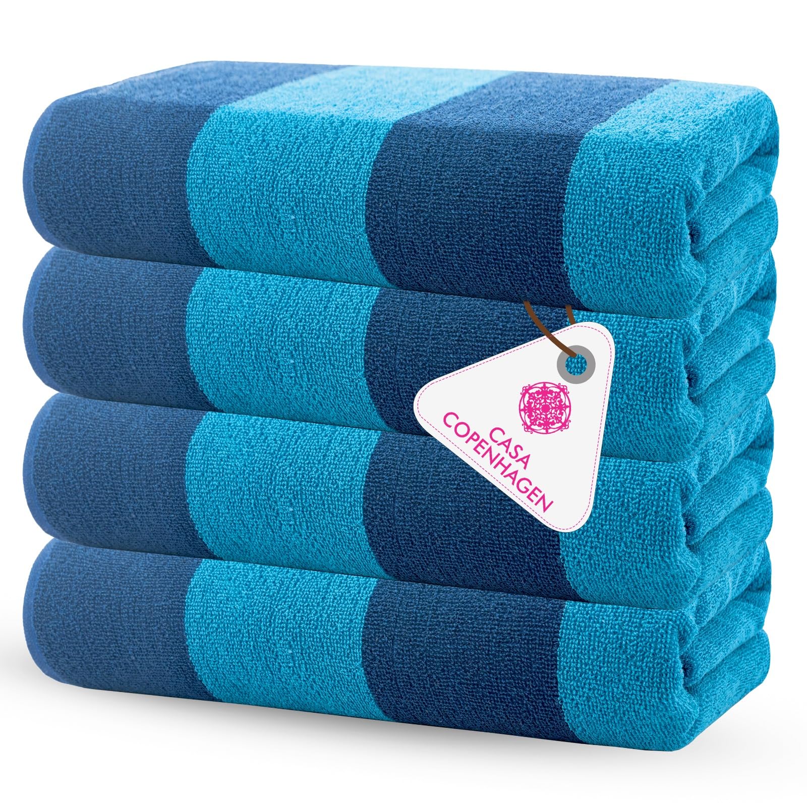 CASA COPENHAGEN Malibu Beach Towels Designed in Denmark Rough and Tough Quick Dry for Pool Bath Shower 30x60