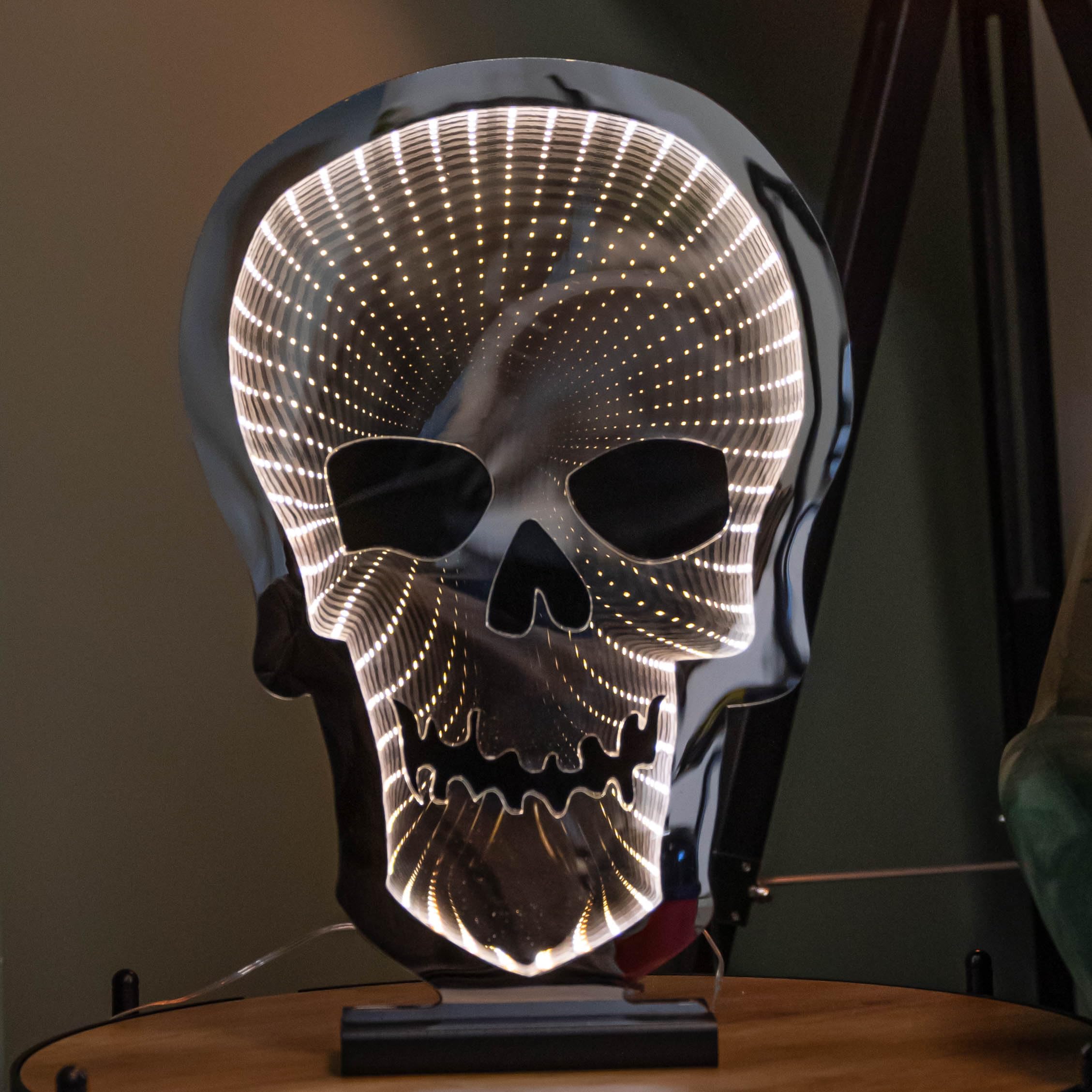B&Q -  40Cm Light Up Halloween Skull Infinity Decoration With Warm White Leds