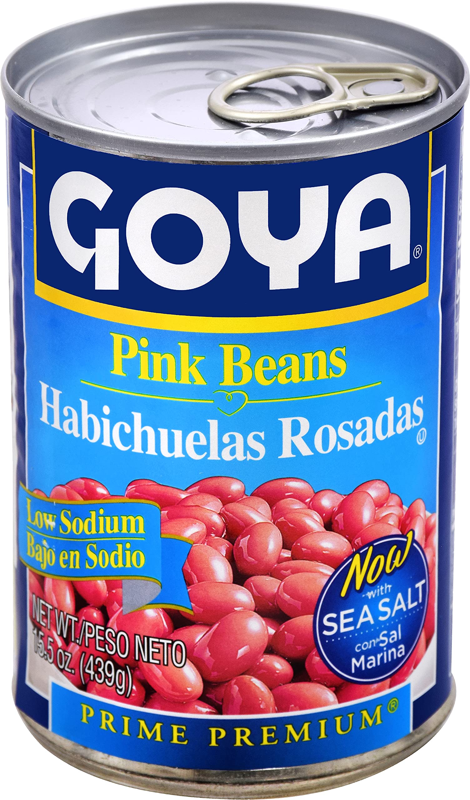 Goya Foods Low Sodium Pink Beans, 15.5 Ounce (Pack of 2)