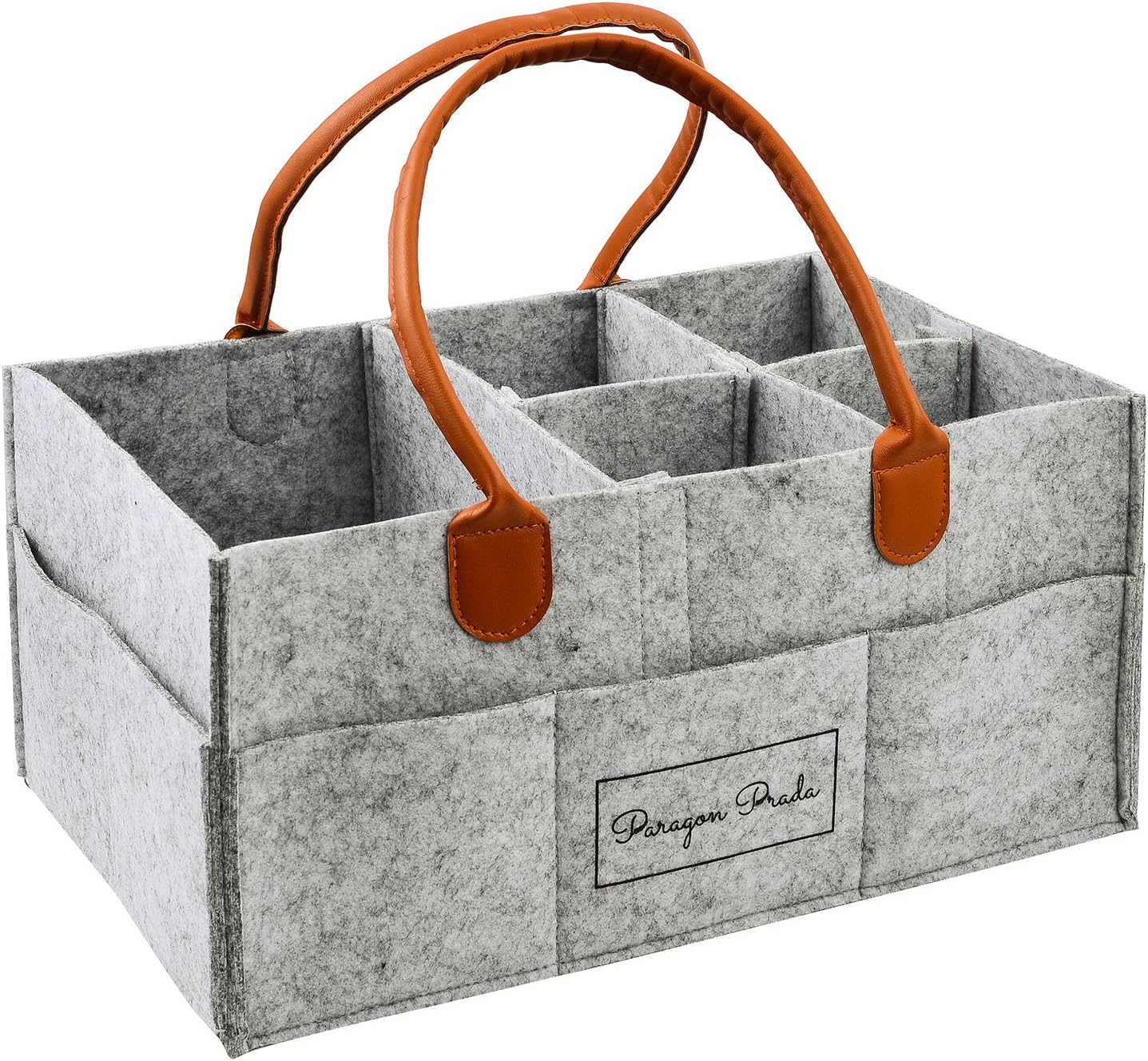 Baby Diaper Caddy Organizer - Nursery Portable Storage Car Bin for, Baby Wipes, Milk, Formula and Toys. Extra Large Nappy Tote, Grey/Gray: By Paragon Prada Designer