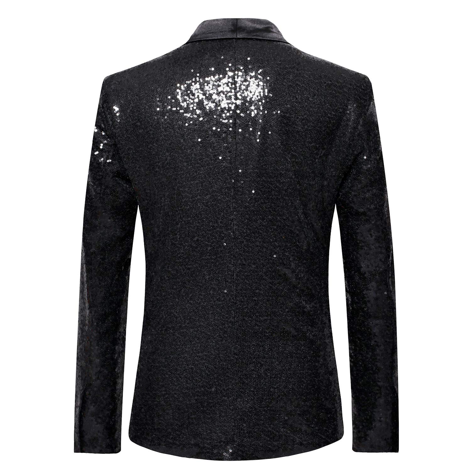 YULUOSHA Giacca da uomo slim fit blazer scialle risvolto paillettes giacca da ballo un bottone casual cappotto matrimonio ballo smoking