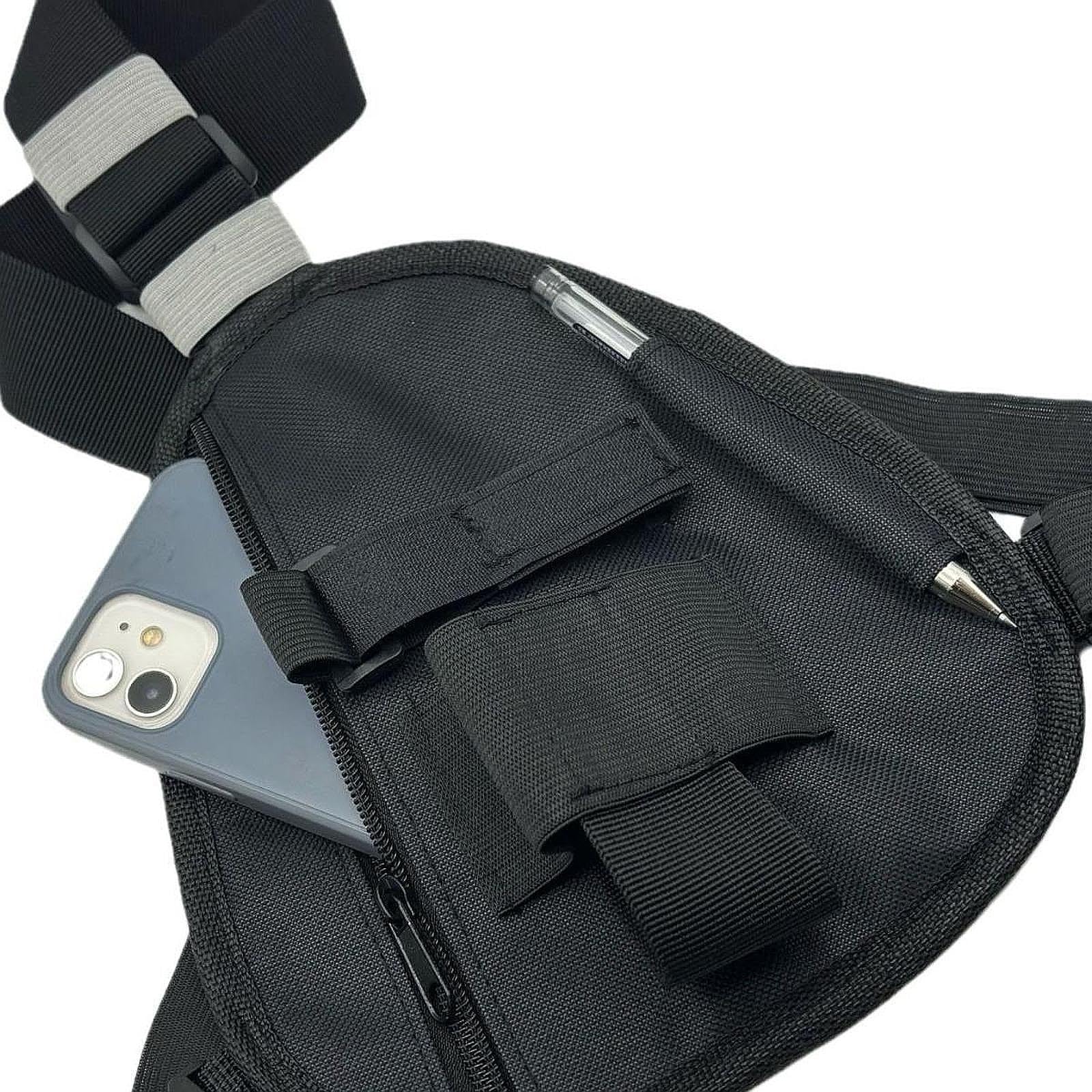 Radio Coffre Harnais Portant Sac résistant à la déchirure Portable Oxford Tissu Single Single Pochette Poitrine Sac pour Grimper