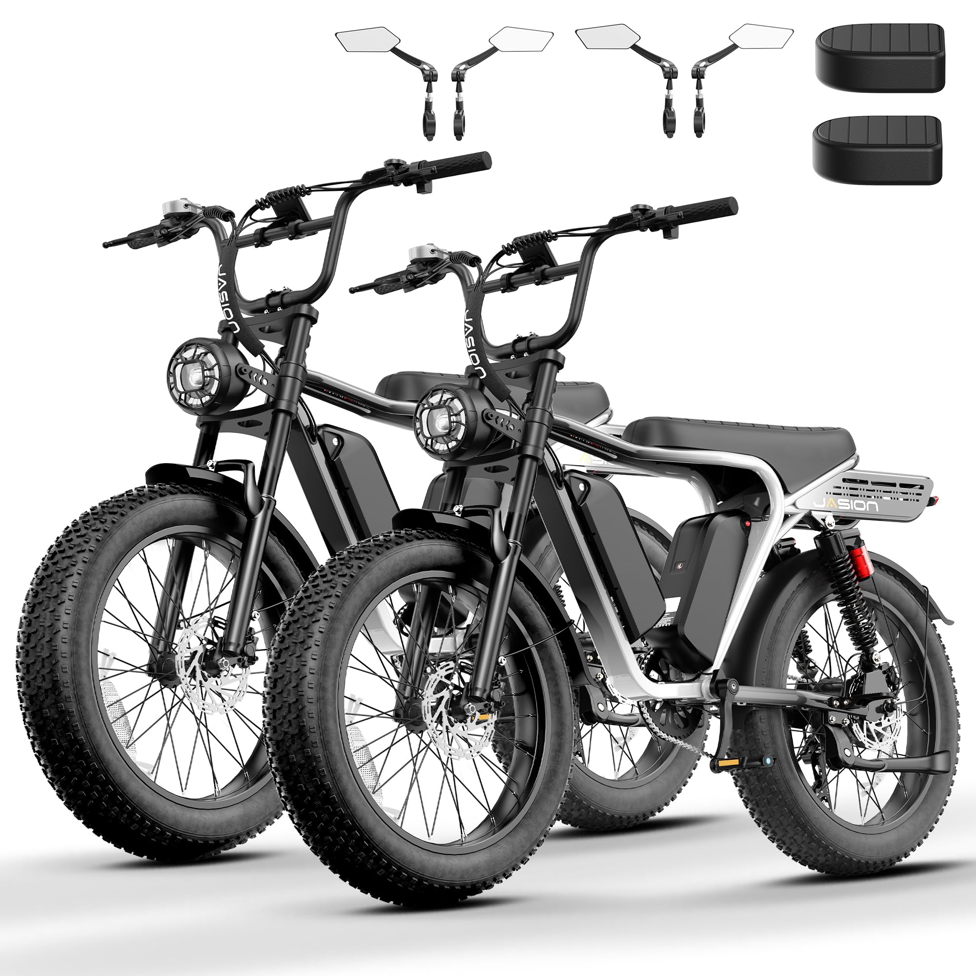 Jasion RetroVolt Max Electric Bike, Dual Battery, 150-Mile Range, Fat Tire