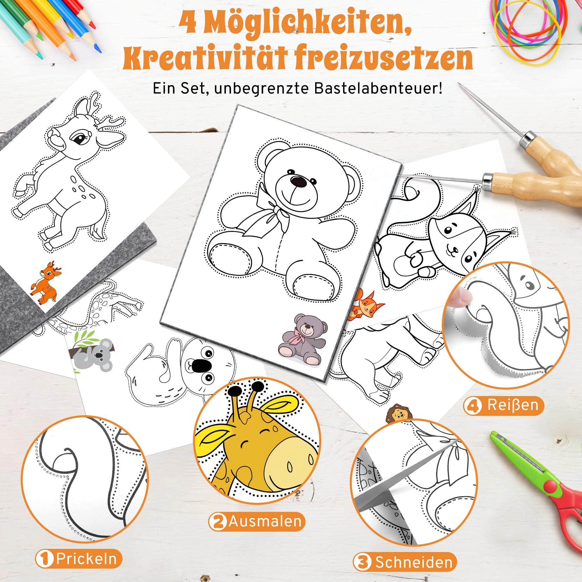 Développement Motricité Fine DazSpirit Kit D'aiguilles À Picoter Pour Enfants À Partir De 4 Ans