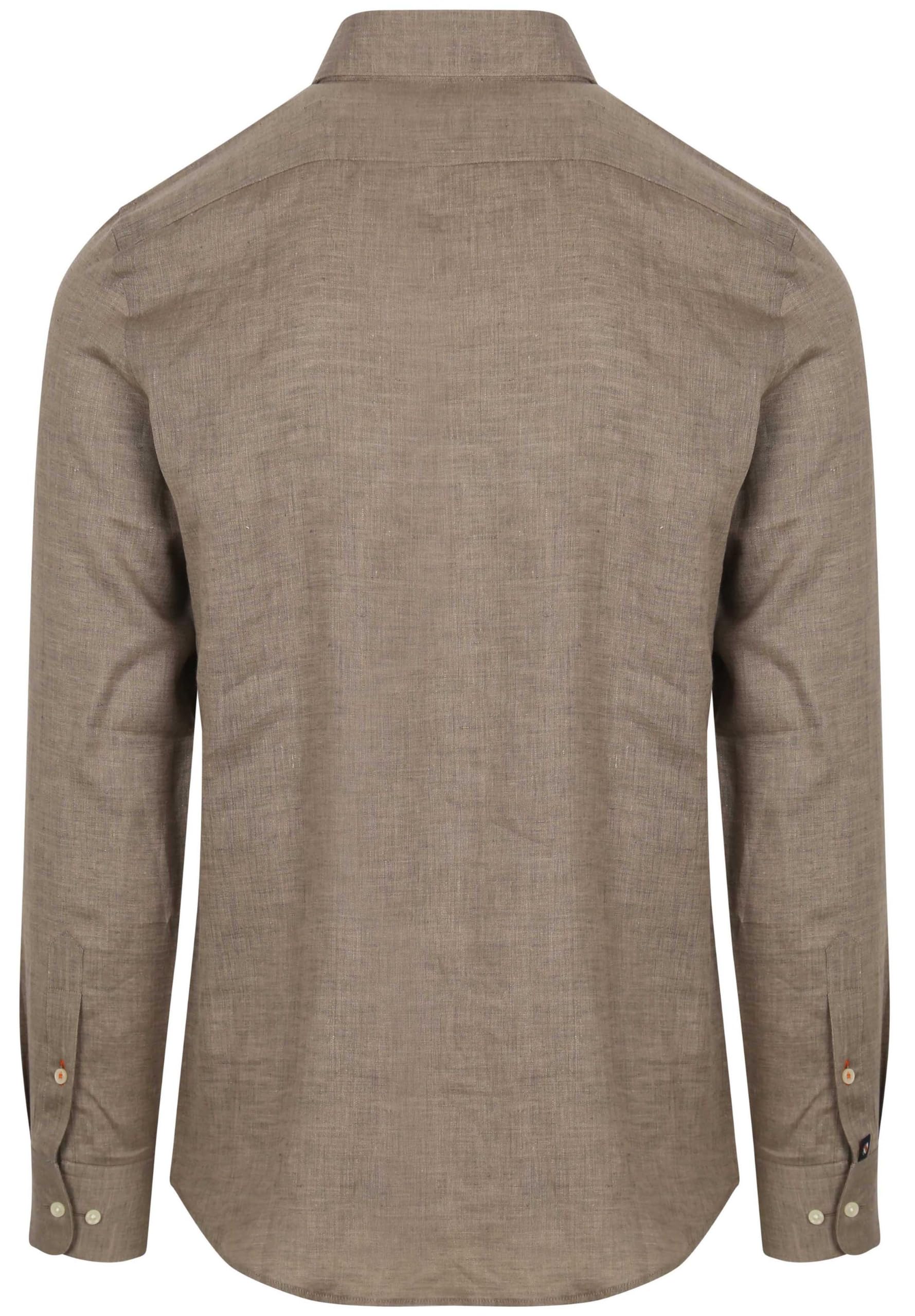 Suitable Camisa Lino - Hombre - Ropa, marrón topo, 43