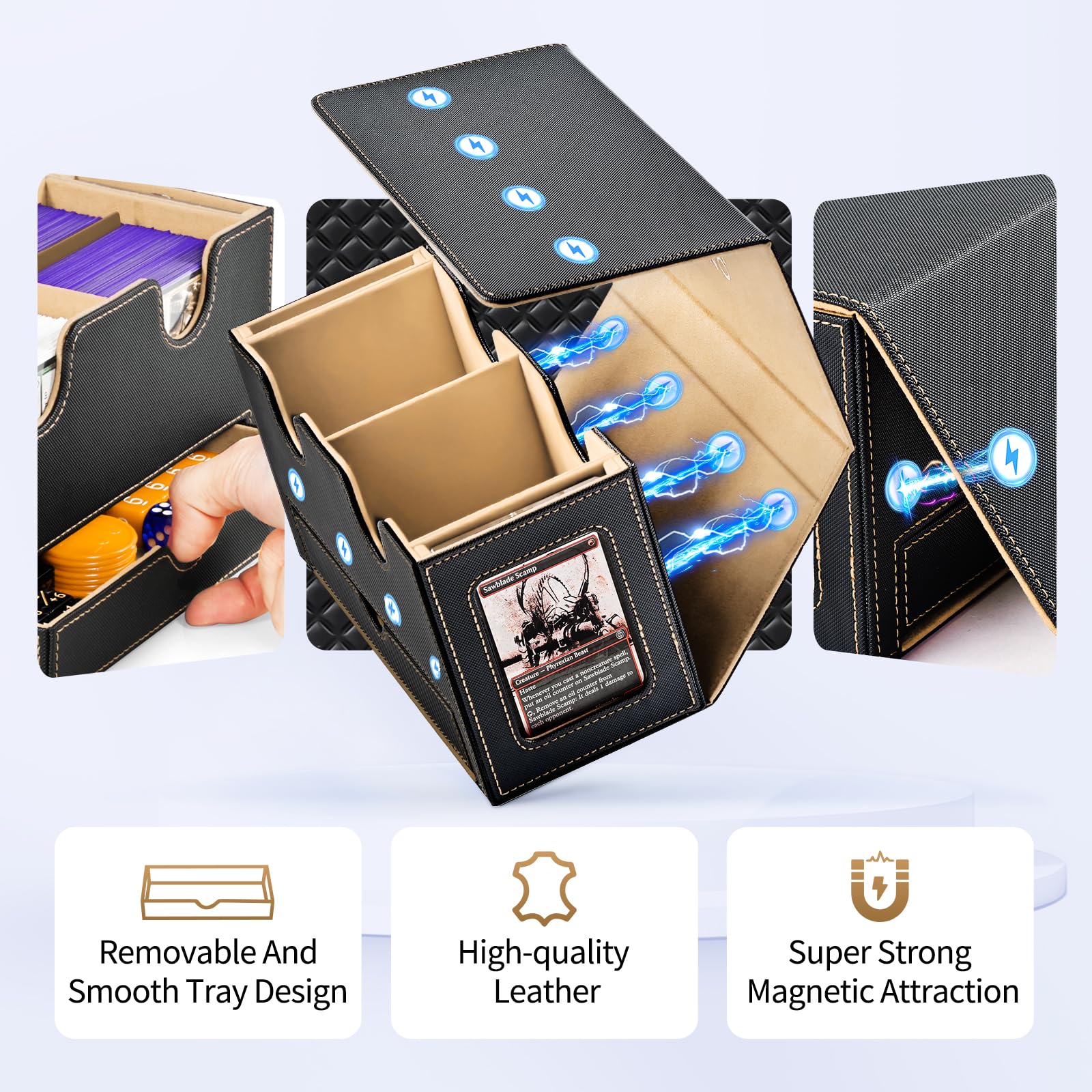 Amazon.com: UAONO MTG Deck Box with 2 Commander Display and Dice