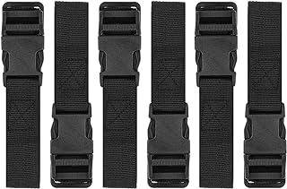 6 Pack Luggage Nylon Straps with Quick Release Buckle Utility Straps for Travel Packing Outdoor Sports, M, Black