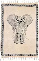 Canga Praia Poliéster Diversas Estampas Divindades Africanas Indianas Budistas Beach Bali Moda Praia (Elefante Frontal Areia)