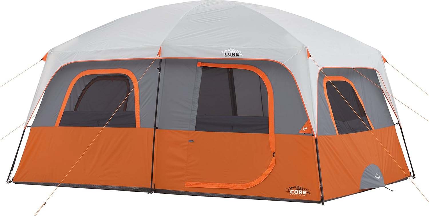 CORE Tent for Family Camping | 10 Person / 11 Person / 12 Person Large Multi Room Cabin Tents for Car Camping