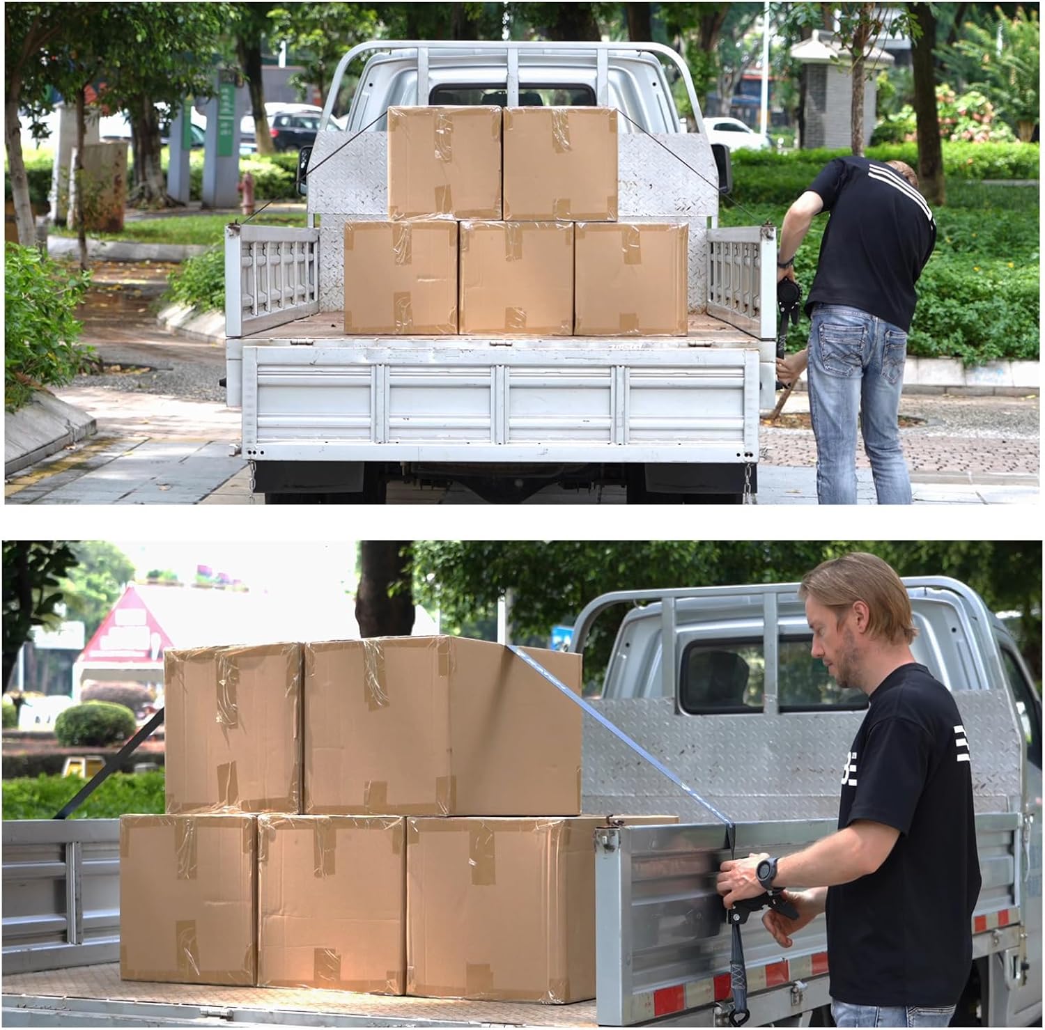 Ratchet Ties Down Strap 1500/3307lbs Break Strength Padded Handles S Hook Soft Handle For Truck Motorcycle Transport