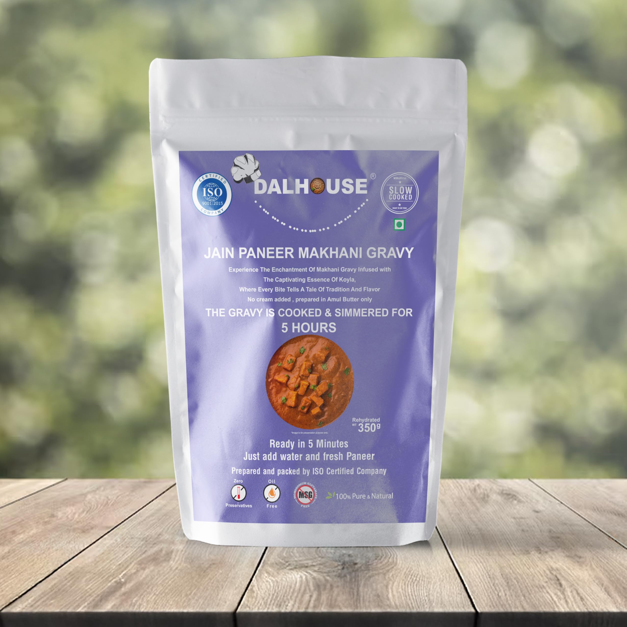 DALHOUSE JAIN PANEER MAKHANI GRAVY — Ready to Eat | Just Heat and Eat | No Onion, No Garlic | No Preservative Travel Food | Pure Veg | Ready to Cook Food | Just Add Water and Cook