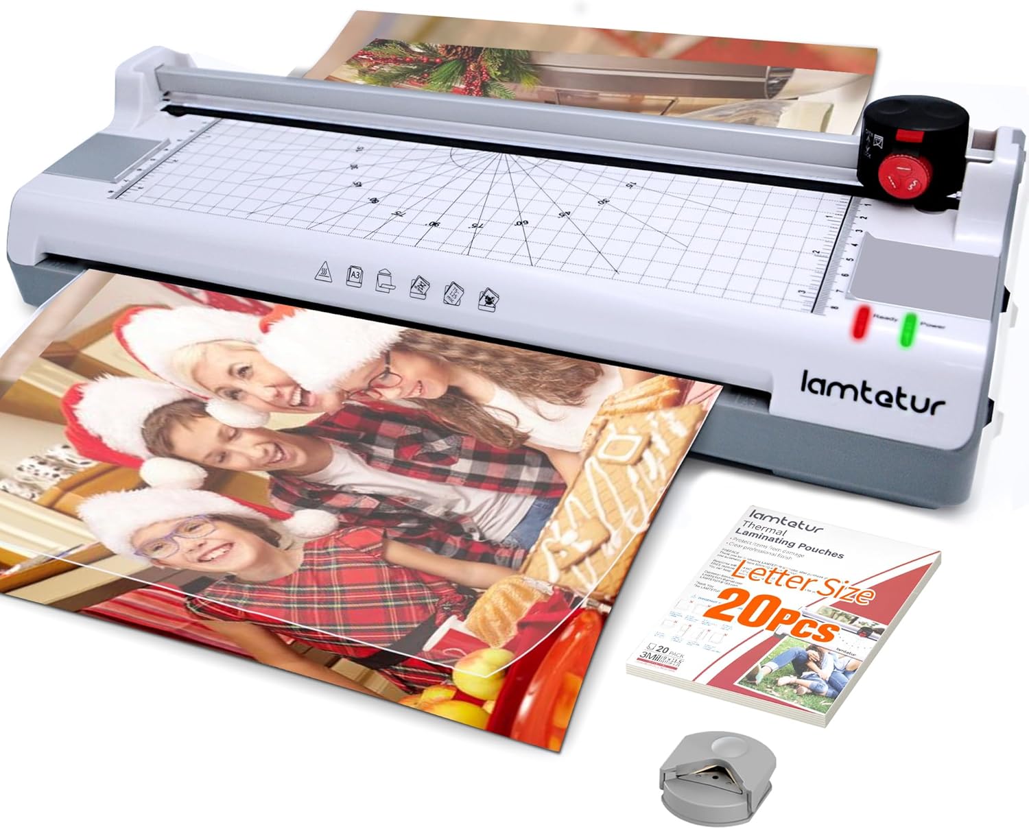 7-in-1 Thermal Laminator Machine 11X17 with 20 Letter Size Laminating Sheets,13inch Laminater for A3/A4/A6, Hot&Cold 2 Roller Lamination for Office Home School Teacher Use,Paper Cutter, Corner Rounder